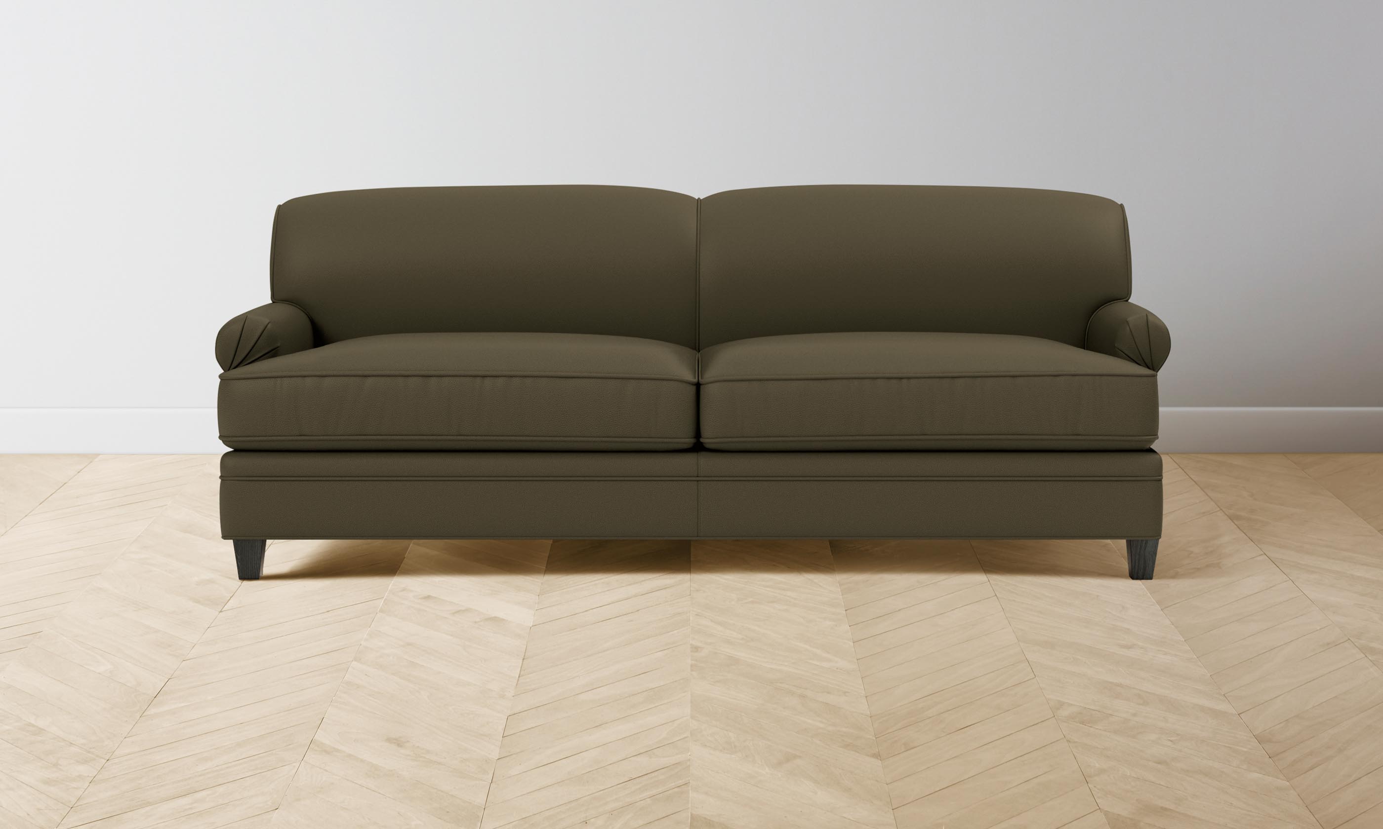 Carmine Sofa - Premium Pebbled Leather in Truffle Brown - Perfect for Living Rooms, Offices & Cozy Spaces