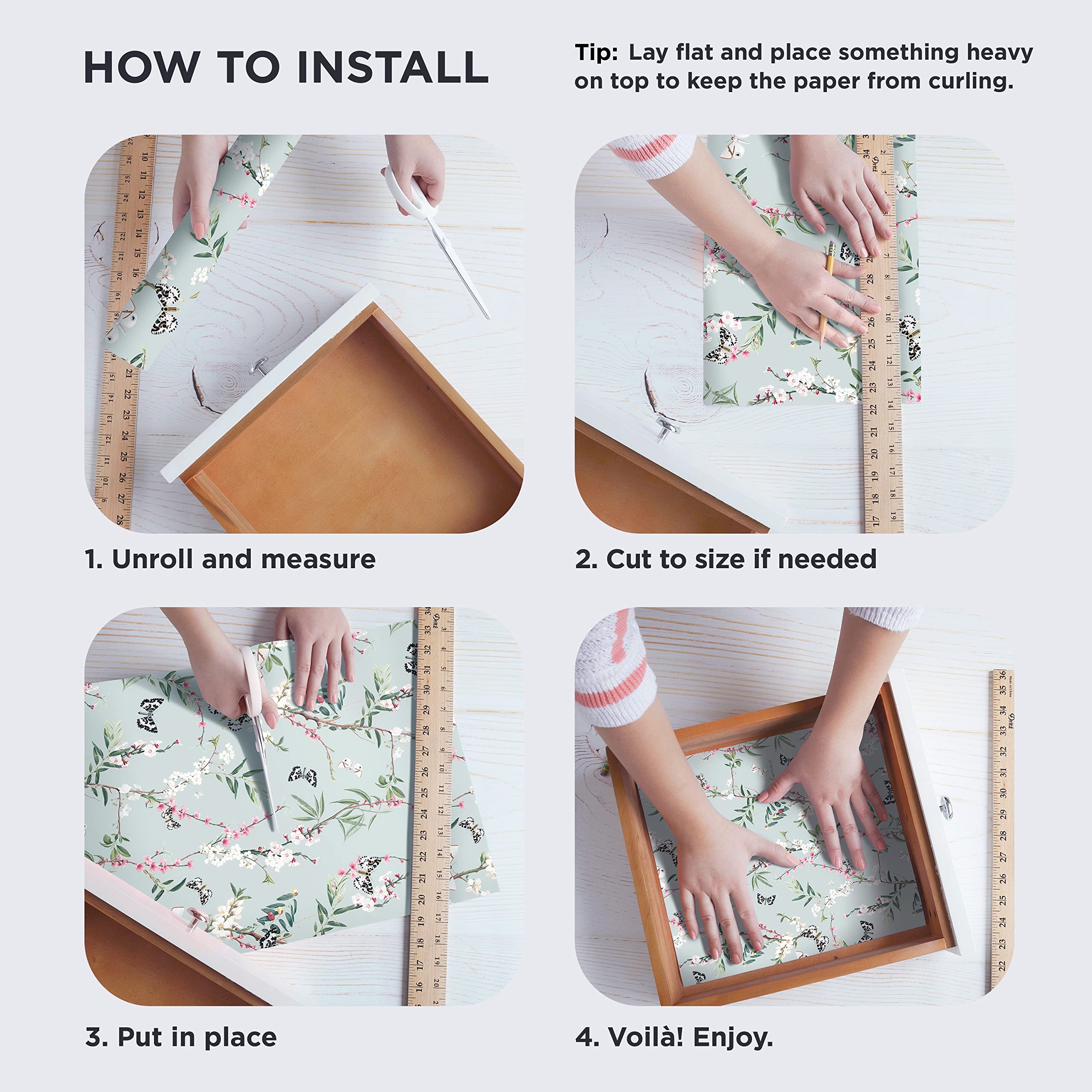 Fragrant Drawer Liners - Scented Non-Adhesive Shelf Liners for Dressers, Cabinets, Linen Closets & Kitchen Storage | Fresh Gardenia Blossom Scent | Perfect for Organizing & Refreshing Clothes, Towels & Home Spaces