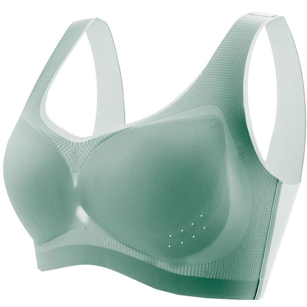Blisstop Women's Ultra-Thin Ice Silk Bra - Breathable Comfort Bra in Green (Size L) - Perfect for Yoga, Summer Wear & Everyday Comfort