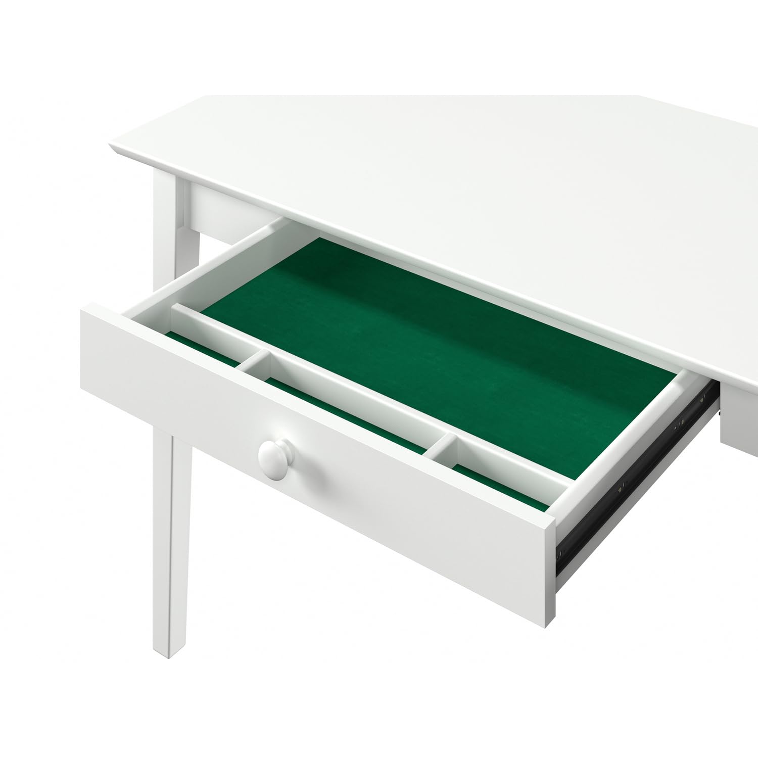 AFI White Shaker Desk with Drawer & USB Charging Station - Compact Home Office Desk for Small Spaces, Study & Work From Home