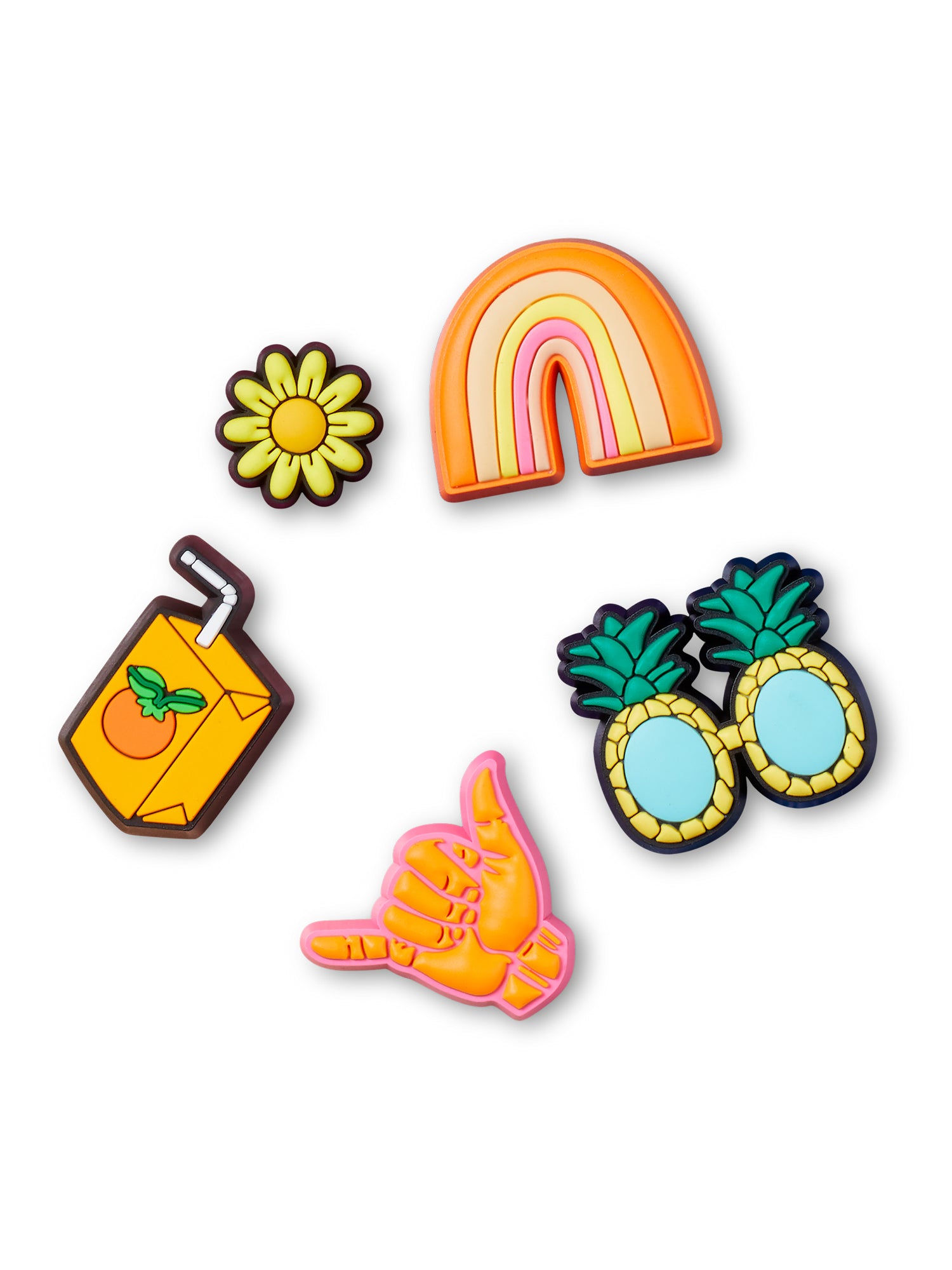 Crocs Jibbitz Sunshine is Fine 5-Pack Shoe Charms - Fun & Colorful Accessories for Crocs Shoes - Perfect for Kids & Adults, Beach, Pool & Summer Outfits
