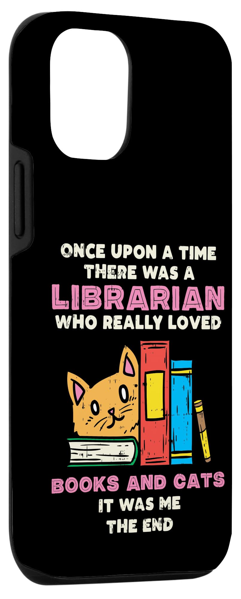 Funny Librarian Books & Cats iPhone 12/12 Pro Case - Perfect Gift for Book Lovers & Cat Owners - Ideal for Library Workers, Students & Book Club Members