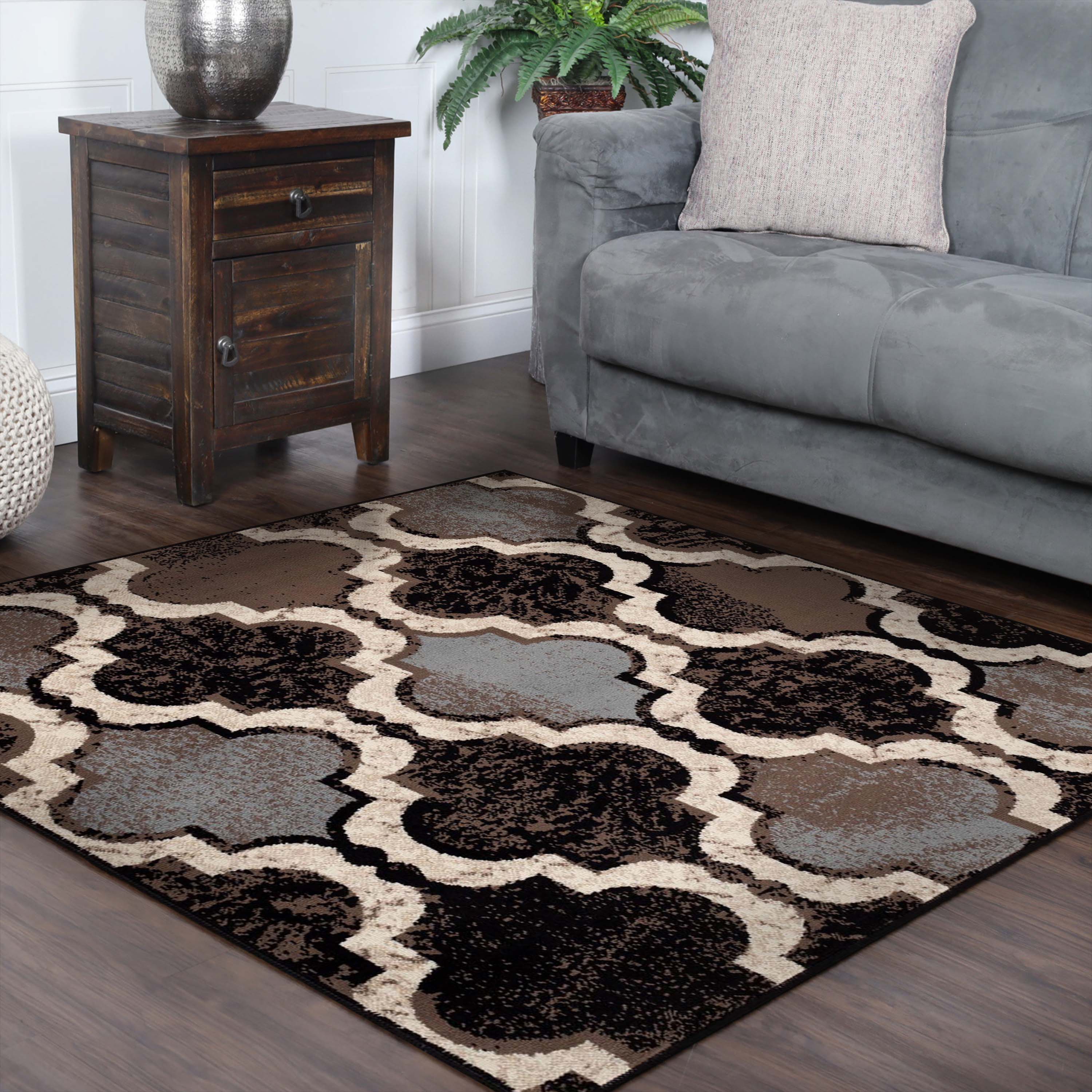 Viking Geometric Trellis Indoor Area Rug & Runner - Non-Slip Boho Chic Carpet for Living Room, Bedroom, Hallway - Perfect for Nordic Home Decor & Cozy Spaces