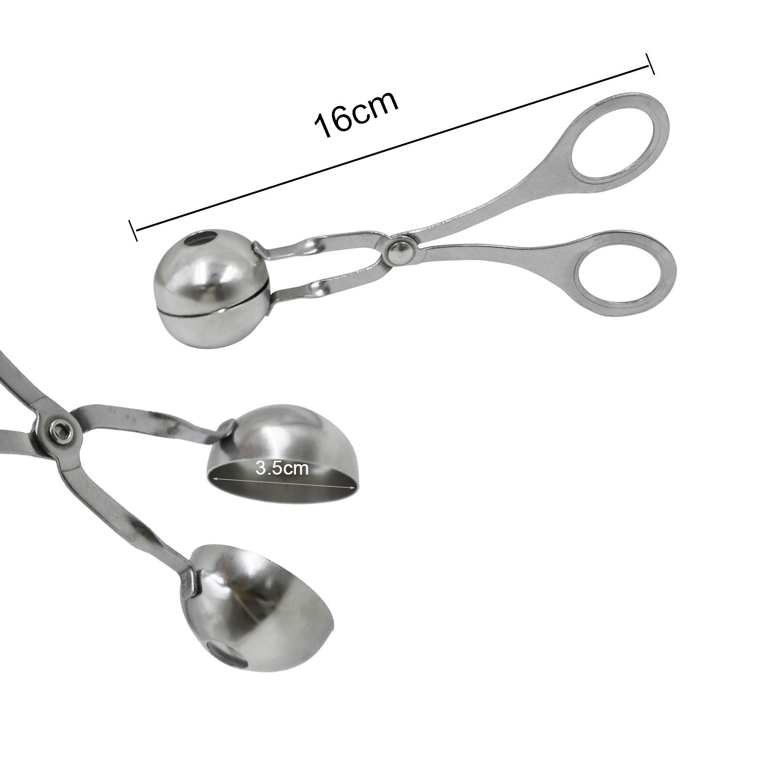 2 Pack Stainless Steel Meatball Maker Scoop - Non-Stick Ice Cream & Cookie Dough Baller Tool for Kitchen, Baking, Cake Pops - Perfect for Meal Prep, Party Snacks & Home Cooking