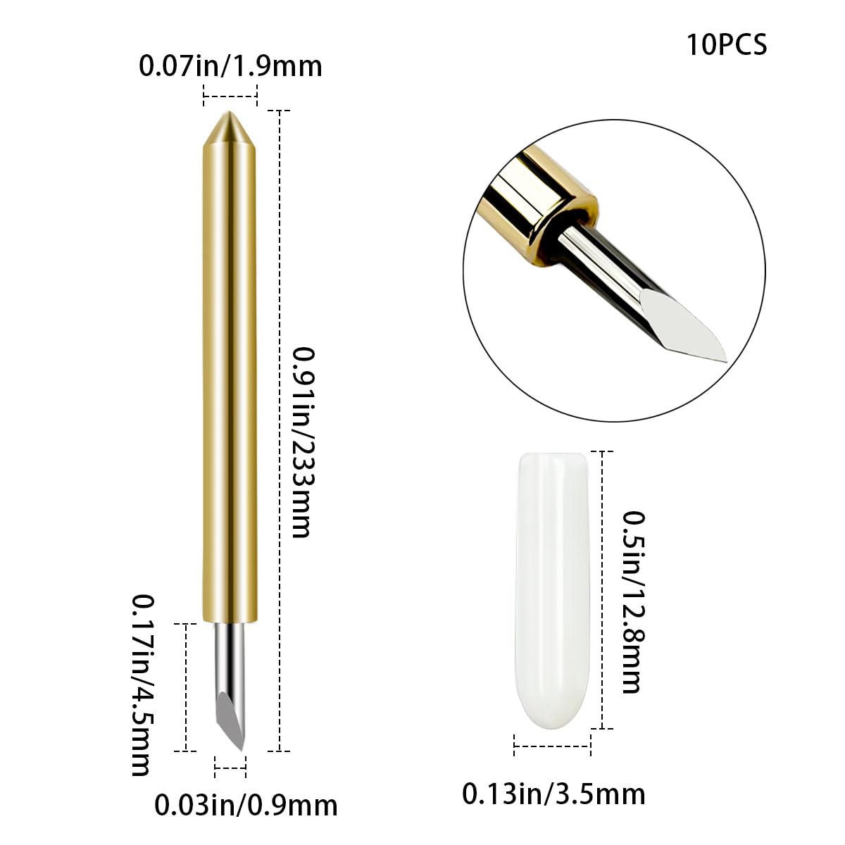 10-Pack Premium Fine Point Replacement Blades for Cricut Maker 3/Maker/Explore Air 3/Air 2 – Gold Cutting Blades for DIY Crafts, Vinyl Cutting, Paper Projects & Scrapbooking