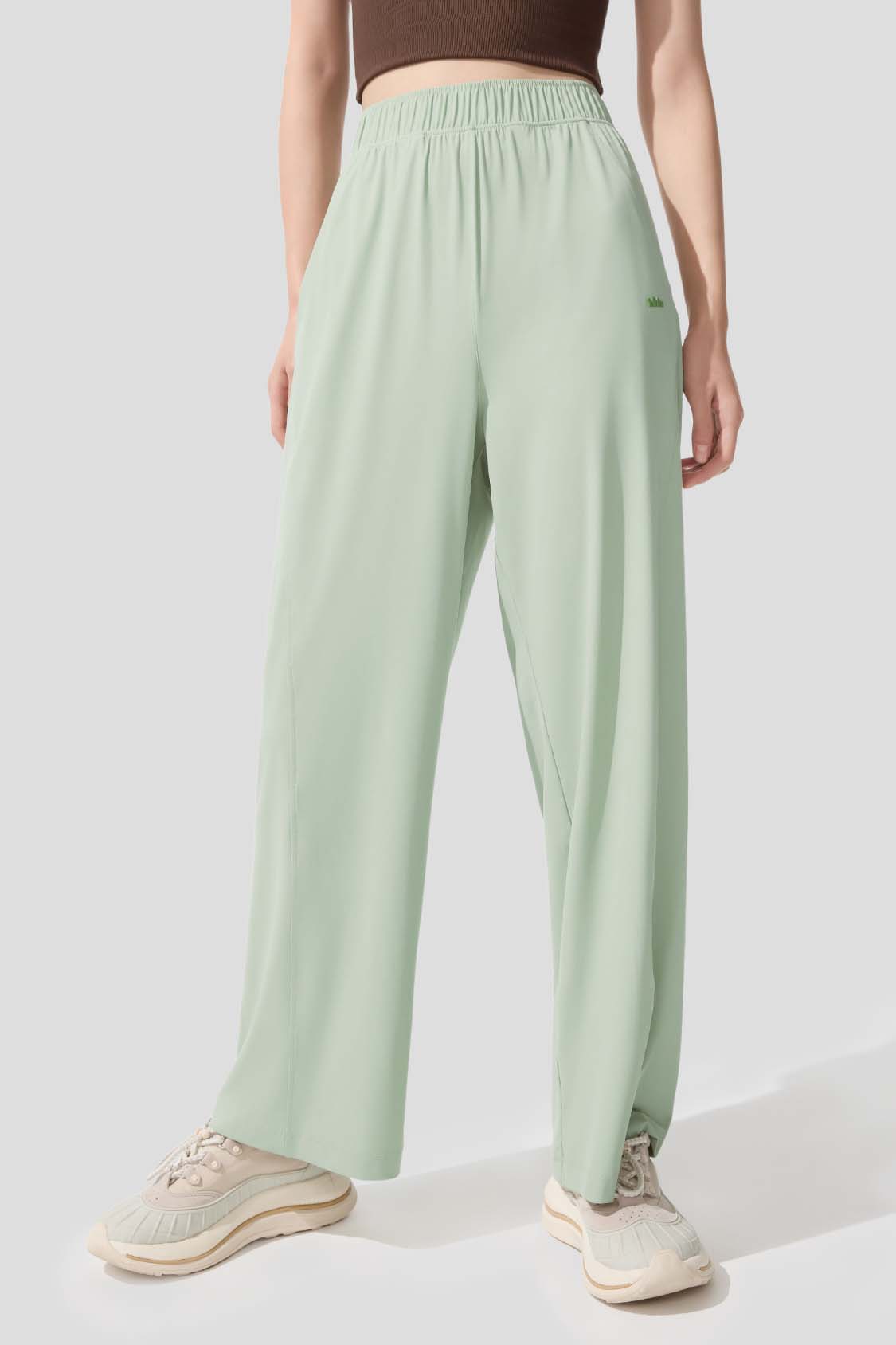 Flow Women's Ultra Cooling Wide Leg Pants UPF100+ AL844 - Lightweight Breathable Summer Lounge Pants for Yoga, Beach & Travel