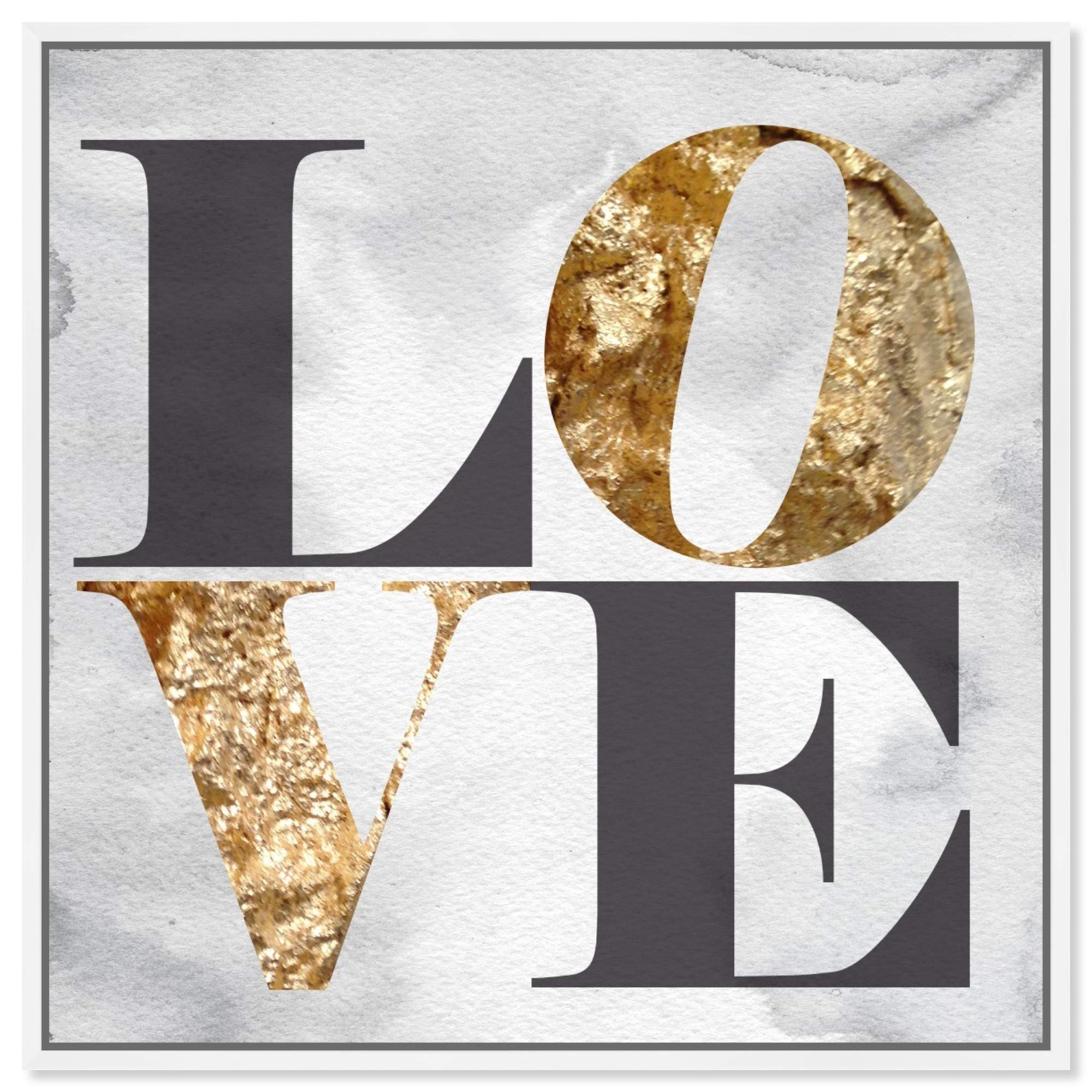 Build Stone Love Quote Framed Wall Art - 16x16 Inch Typography Canvas Print for Home Decor | Motivational Office & Living Room Wall Art by Oliver Gal Artist Co.
