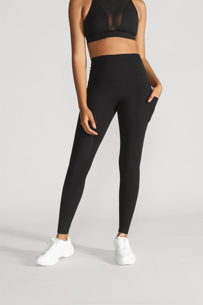 Supersculpt™ High-Waisted Yoga Leggings with Pockets - Black | Tummy Control Workout Pants for Women | Perfect for Gym, Running & Everyday Wear