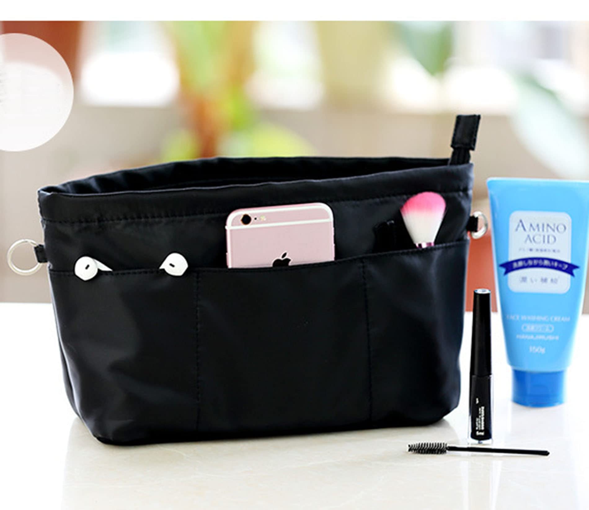 Lckaey Purse Organizer Insert for Neverfull GM MM Graceful PM - On-the-Go Handbag Organizer 3055 Black - Perfect for Travel, Work & Daily Use