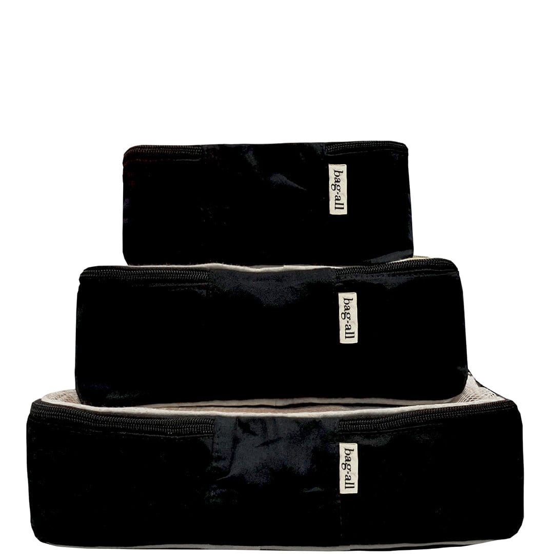 4-Piece Weekend Essential Packing Set in Black - Perfect for Travel, Camping & Business Trips