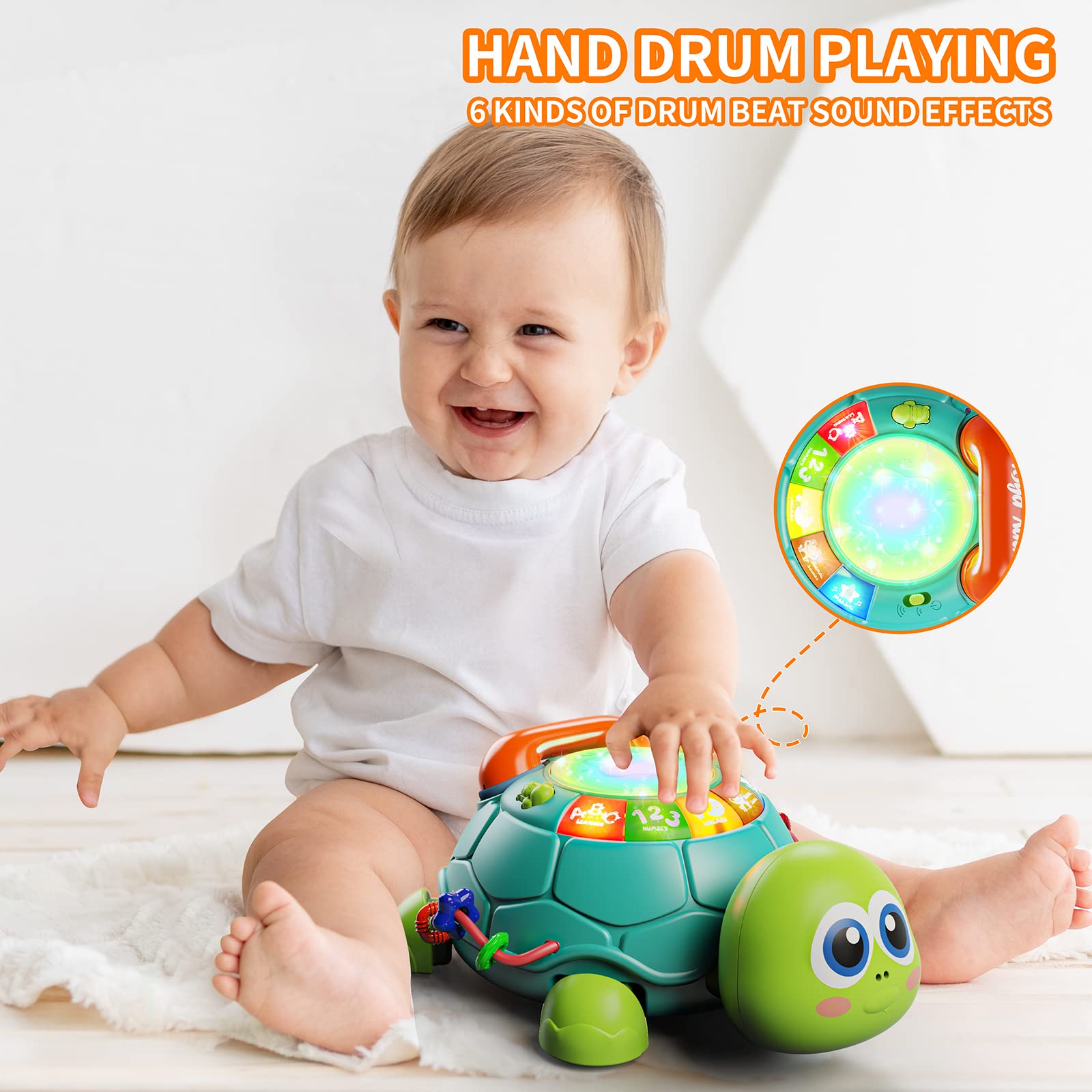 Musical Turtle Baby Toy with Lights & Sounds - Early Learning Crawling Toy for 6-18 Months | Perfect for Tummy Time & Birthday Gifts
