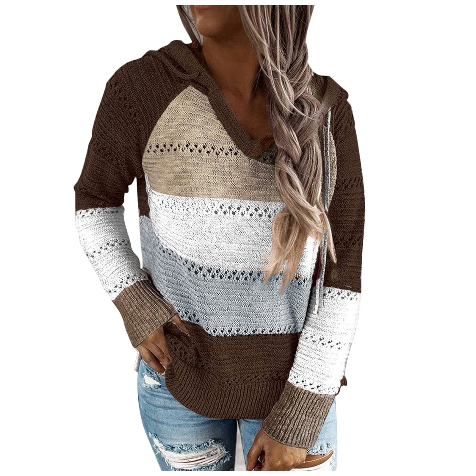 Women's V-Neck Knit Sweater Pullover - Long Sleeve Casual Blouse Tops for Fall & Winter | Perfect for Office, Date Night & Cozy Layering
