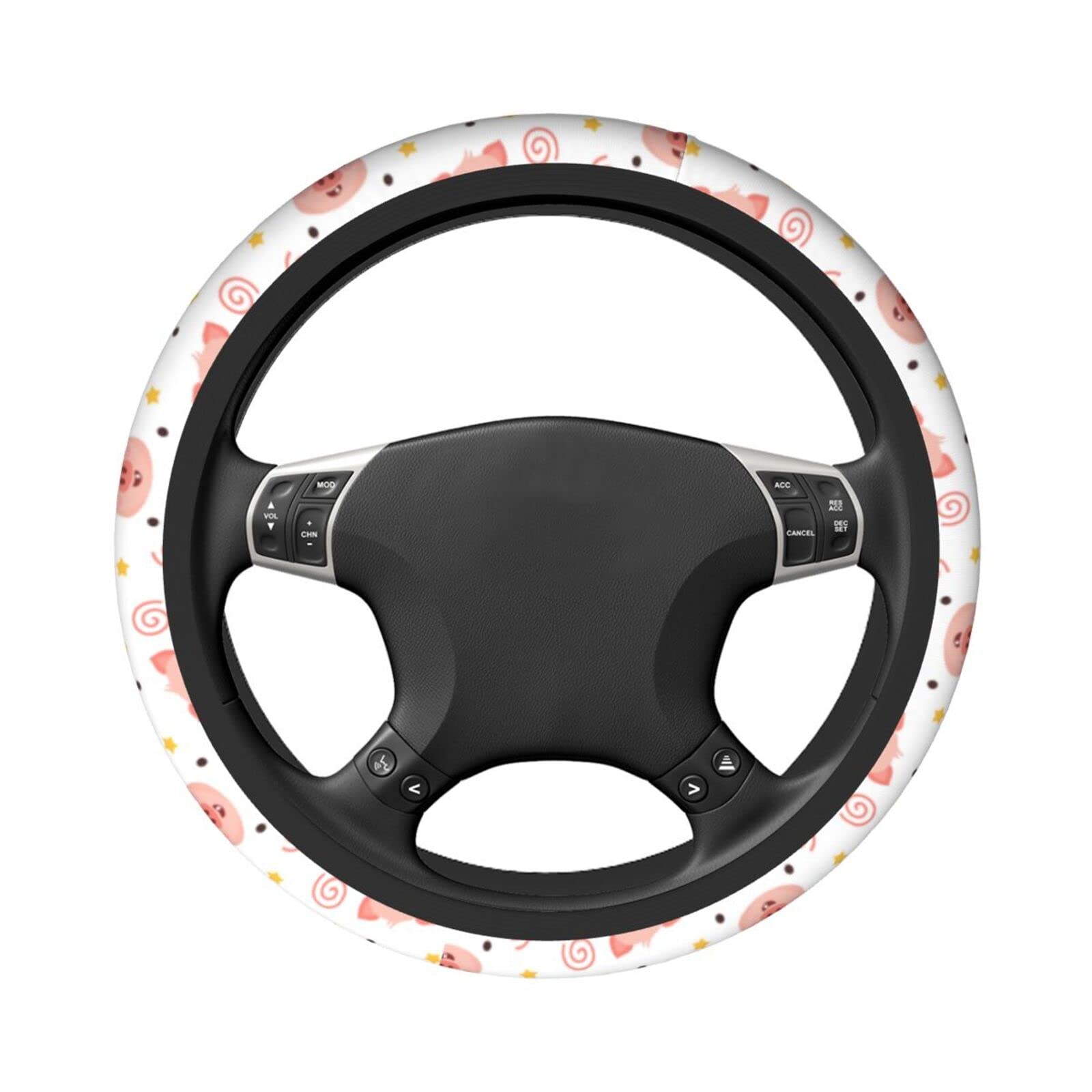 Cute Pig Steering Wheel Cover - Universal 15 Inch Neoprene Car Wheel Protector with Animal Piggy Print - Perfect for Cars, Trucks & SUVs - Fun & Protective Automotive Accessory for Daily Commute & Road Trips