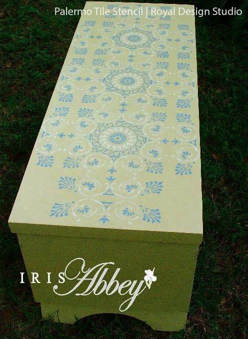 Palermo Tile Wall & Furniture Stencil - Reusable DIY Painting Template for Home Decor, Kitchen Backsplash, and Bathroom Renovation