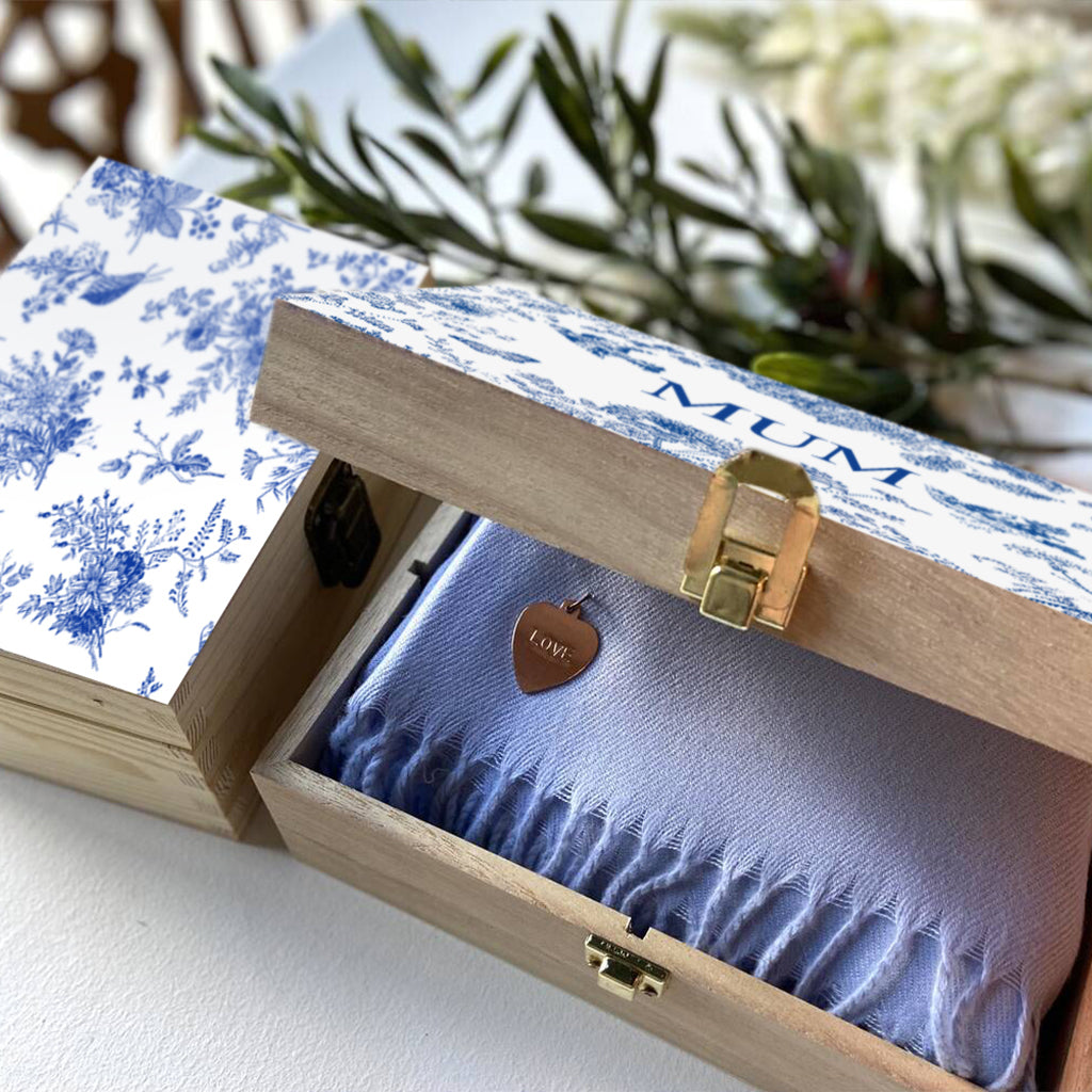Luxury Cashmere Blend Scarf - Soft Winter Wrap in Elegant Willow Bird Engraved Wooden Gift Box | Perfect for Women's Fashion, Holiday Presents & Cold Weather Accessories