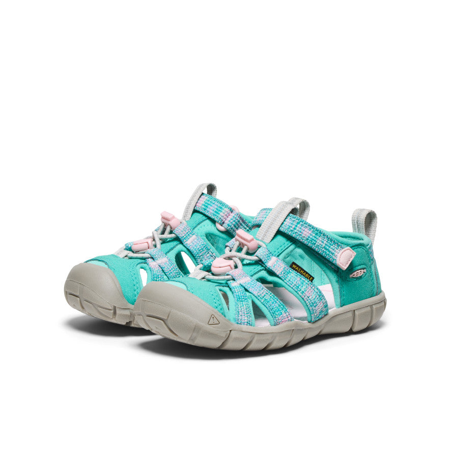 Little Kids' Seacamp II CNX Water Shoes - Bright Aqua/Giggle Pink | Non-Slip Beach & Pool Shoes for Toddlers, Perfect for Swimming, Splash Pads & Outdoor Play