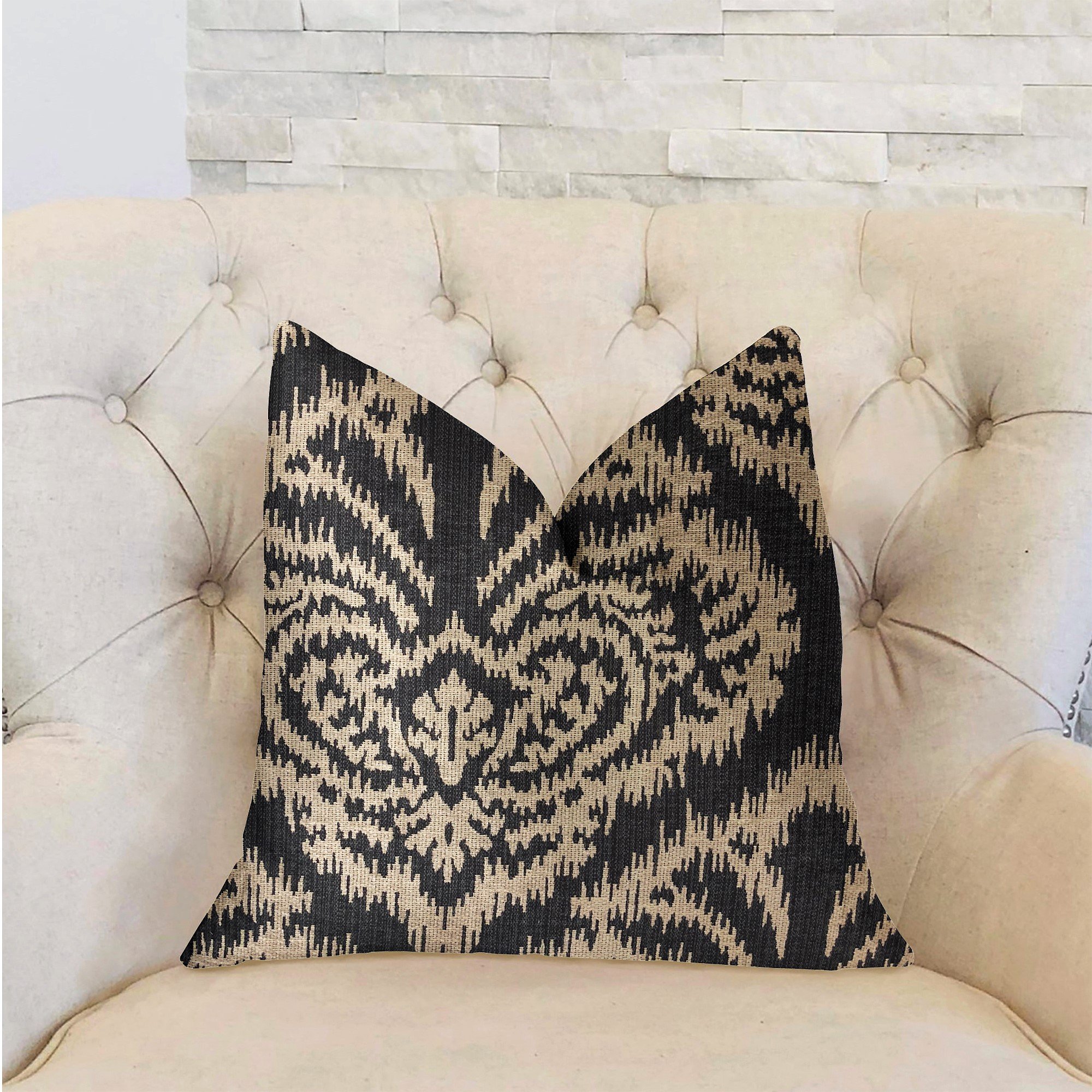 Plutus Floral Fantasy Luxury Throw Pillow 24x24 Inches - Decorative Cushion for Sofa, Bed & Home Decor