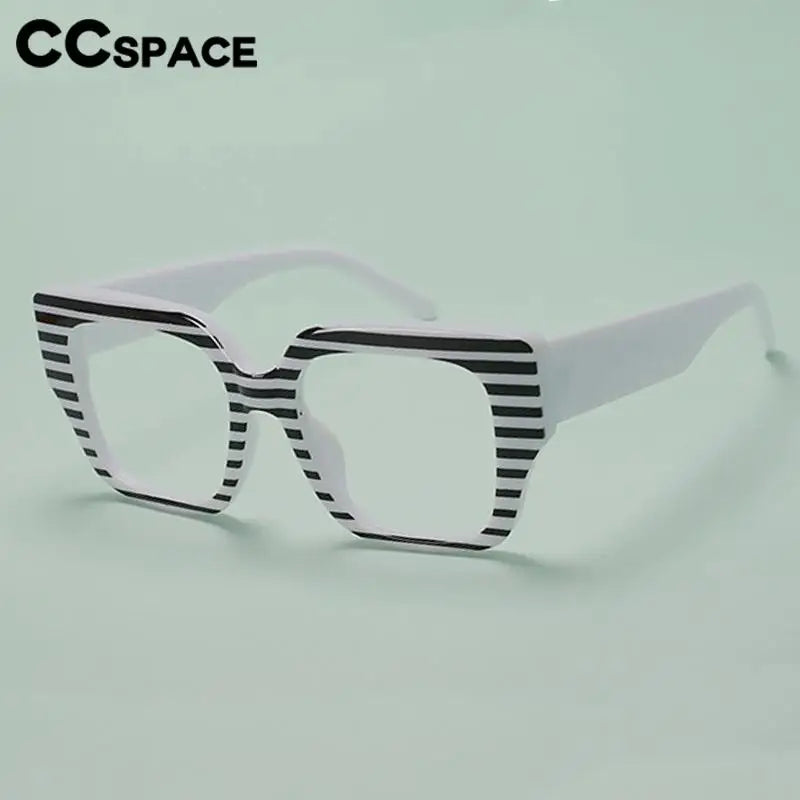CCspace Women's Full Rim Large Square Plastic Reading Glasses R57129 - Fashionable Blue Light Blocking Readers for Work, Reading & Computer Use