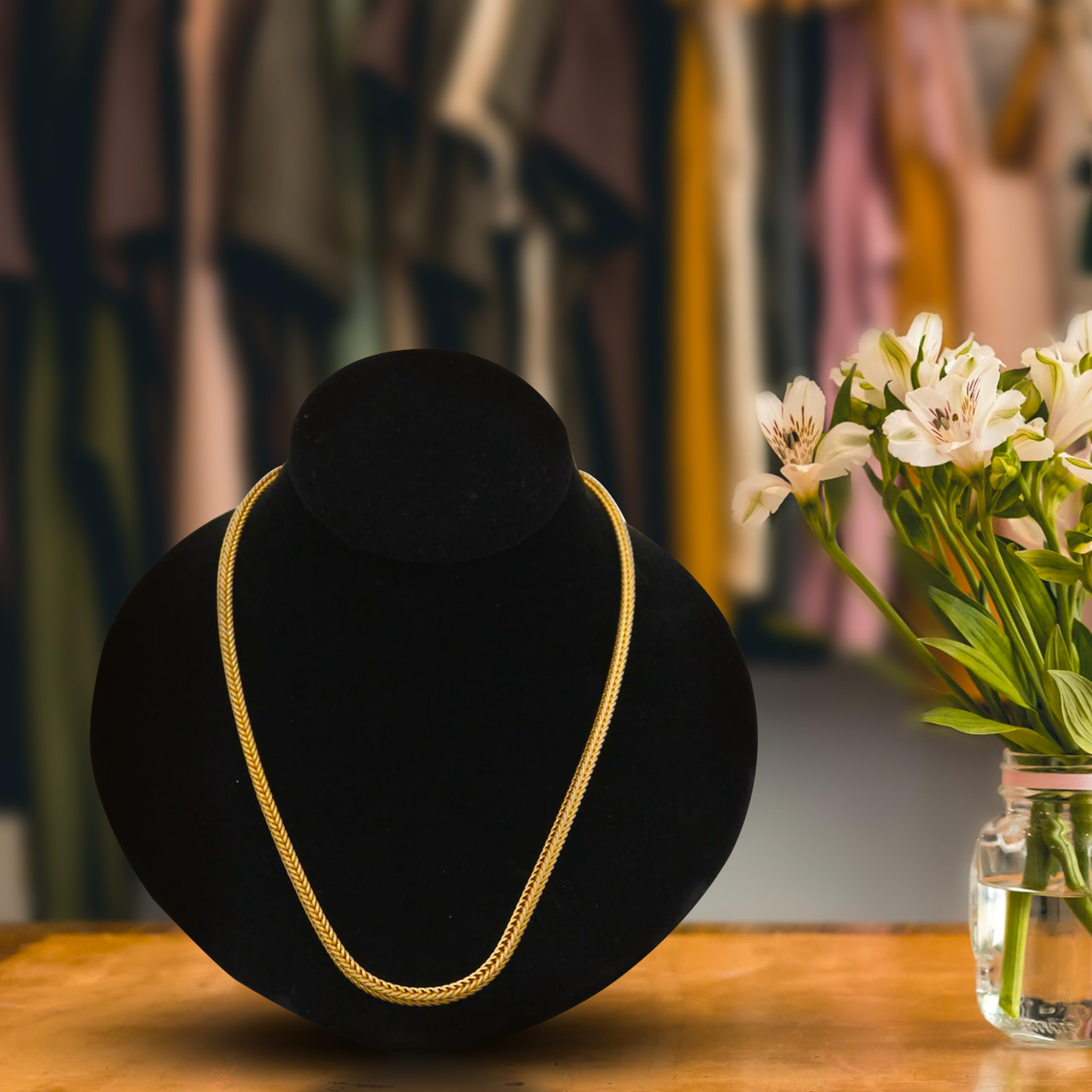SSWBasics Black Velvet Necklace Bust Stand - Pack of 10 Professional Jewelry Display Stands for Necklaces - Soft Velvet Necklace Holder for Retail Stores, Jewelry Shops & Home Organization - Perfect for Boutique Displays, Gift Wrapping & Jewelry Photography