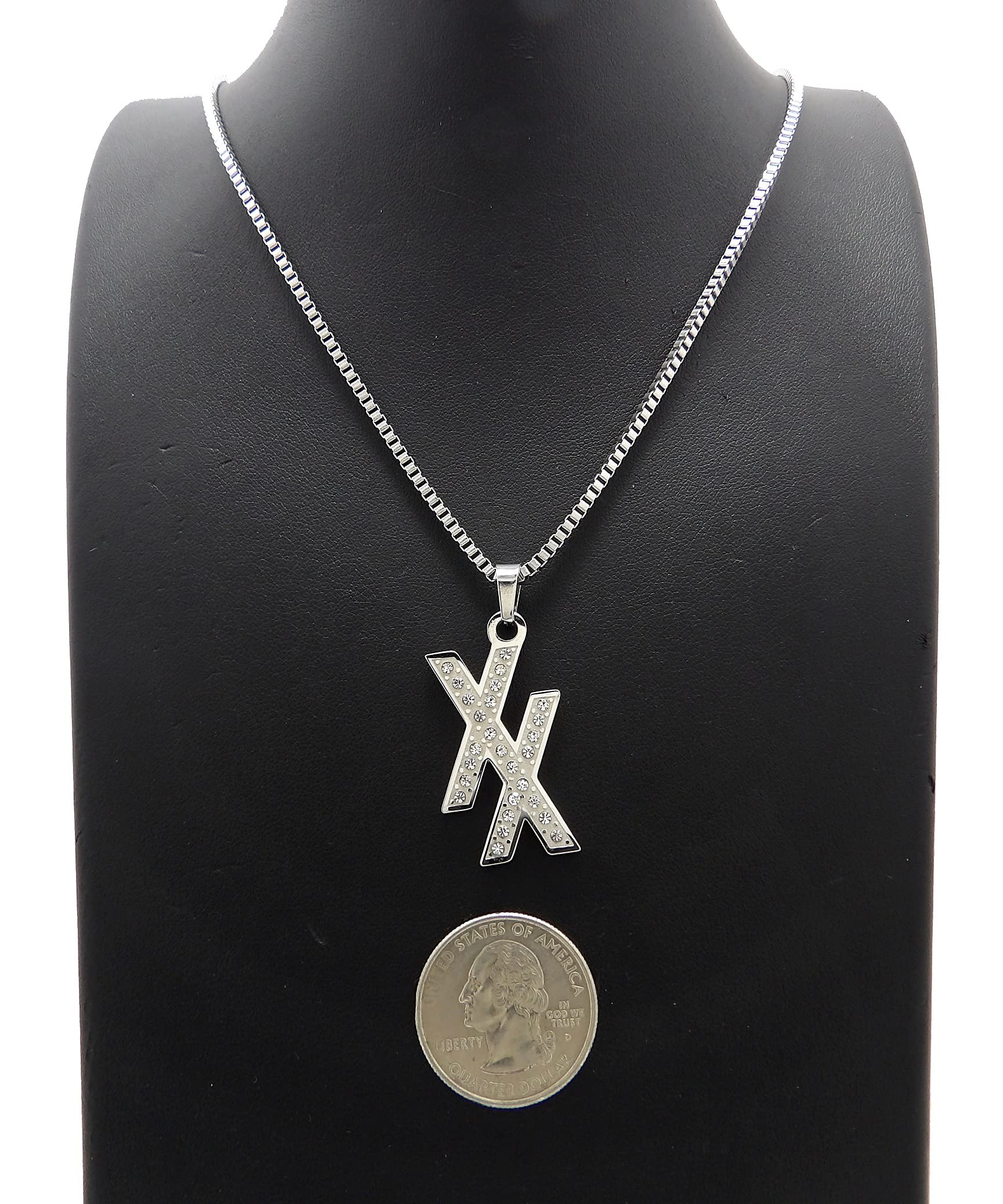 Unisex Stone Filled Cuban Chain Necklace - Gold/Silver for Parties & Gifts