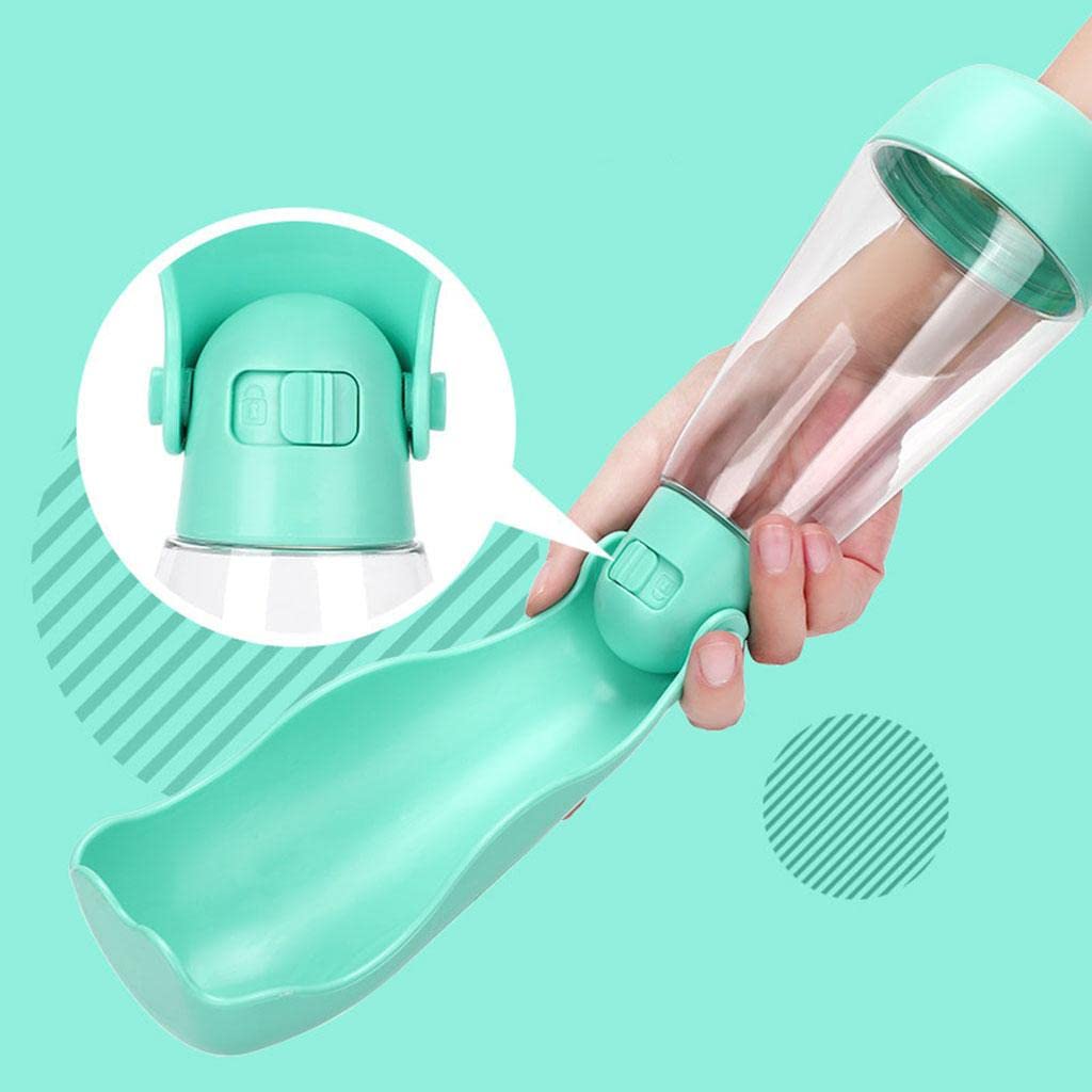 SECRET DESIRE Dog Water Bottle with Cup and Tray - Portable Pet Water Dispenser for Outdoor Hiking, Walking, and Travel - Ideal for Dogs and Cats - Blue