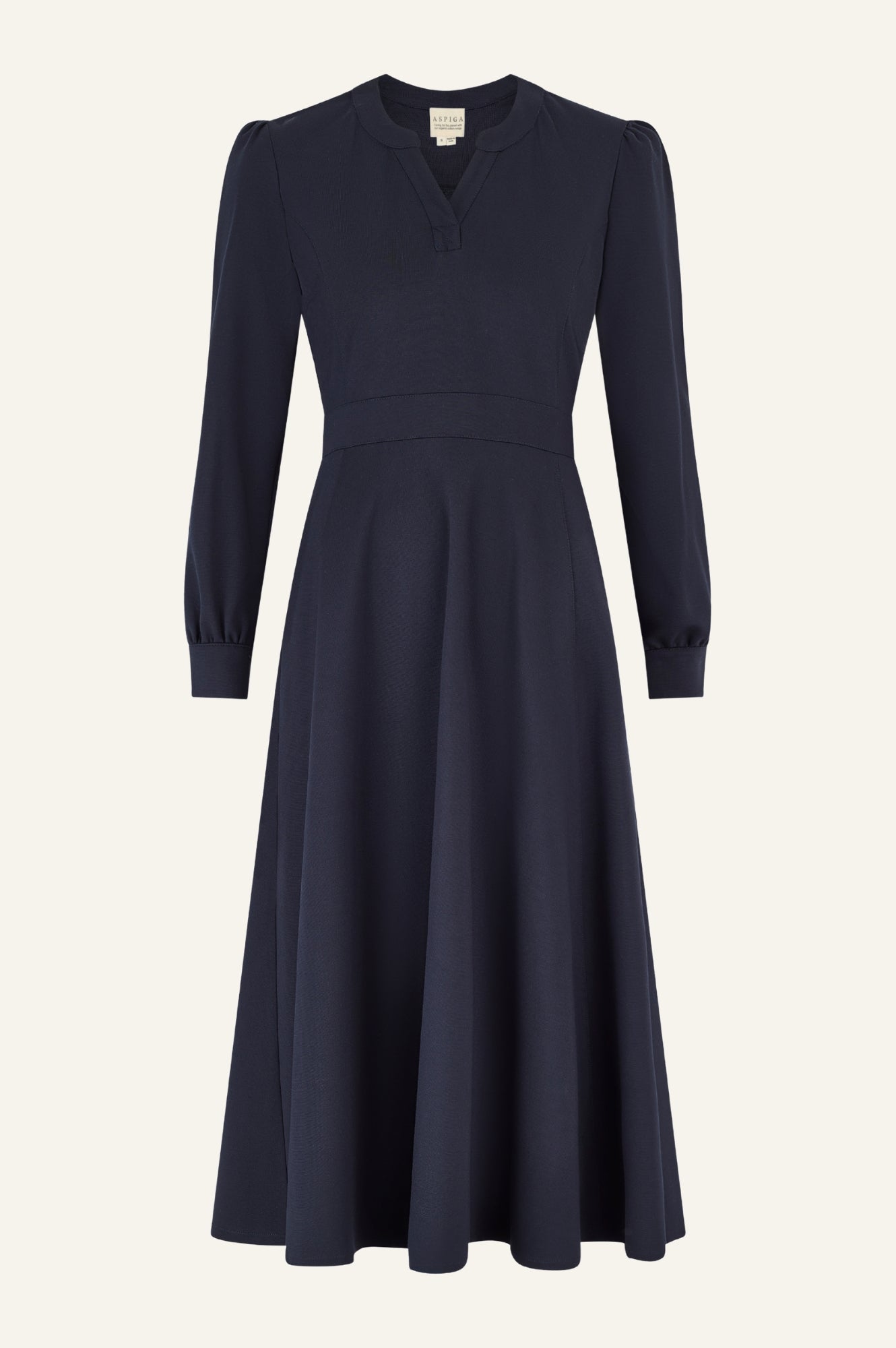 Luna EcoVero™ Midi Dress - Sustainable Navy Wrap Dress for Women | Perfect for Office, Date Night & Summer Vacation