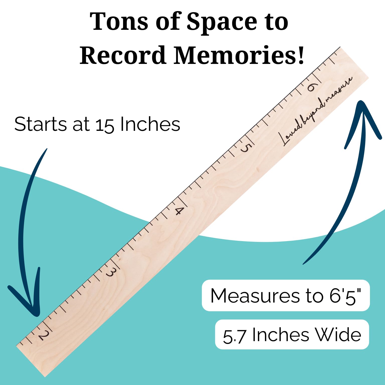 Boho Wooden Growth Chart for Kids - Natural Wood Wall Height Measurement Ruler for Baby & Toddler - Perfect Nursery Decor, Birthday Gift & Home Wall Art - Love Beyond Measure
