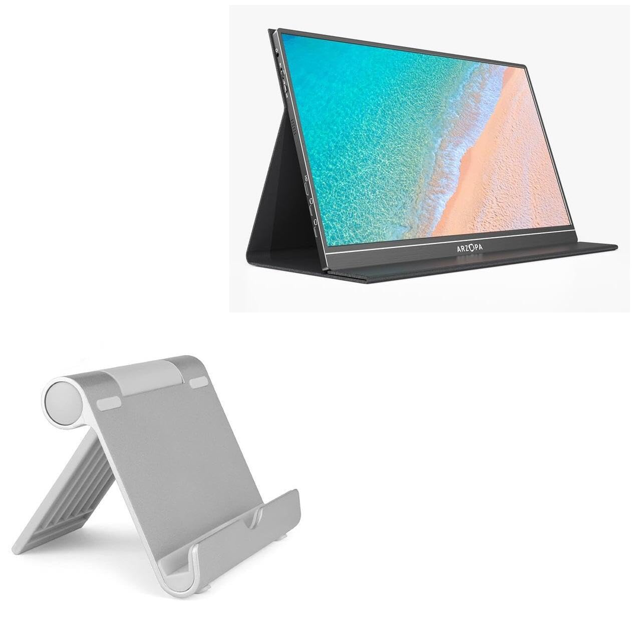 ARZOPA S1 Monitor Stand - Aluminum Multi-Angle Mount for 15.6