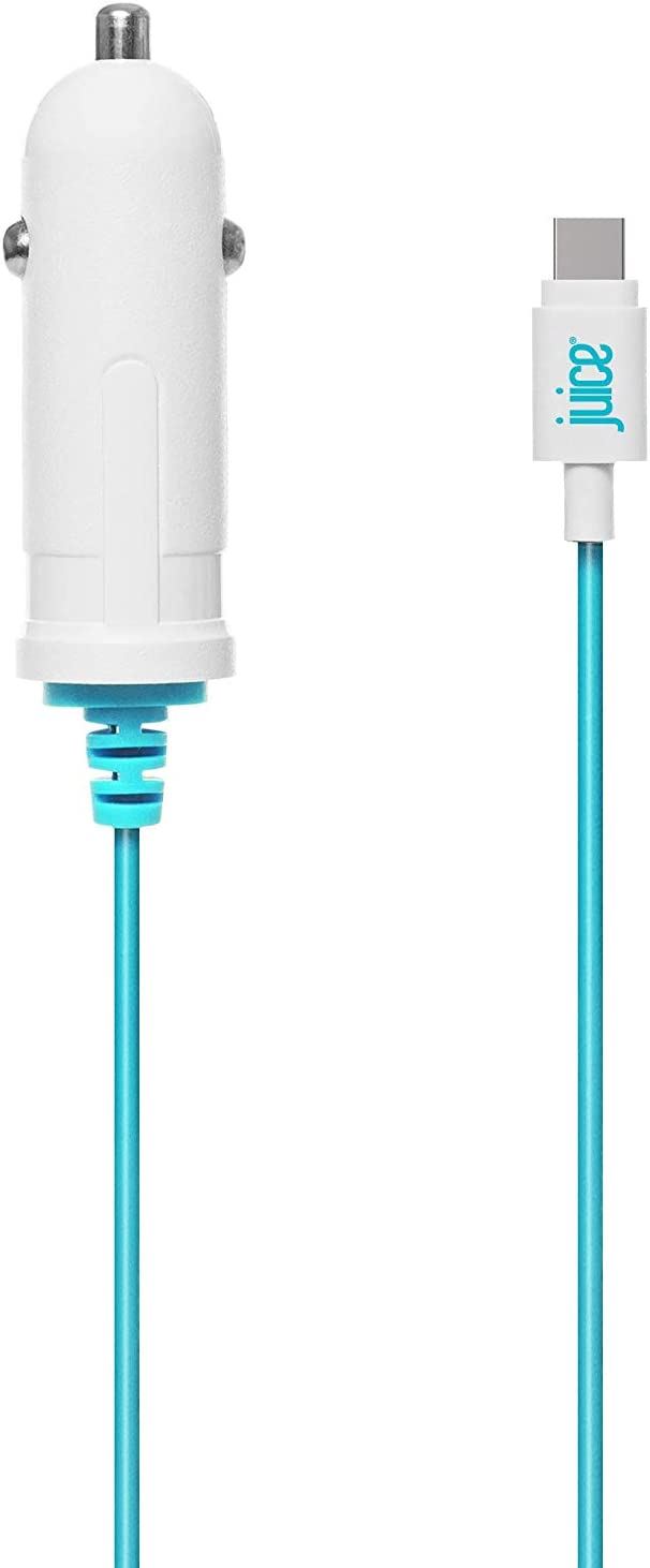 Fast Charging USB C Car Charger 2.4A - Dual Port White Car Adapter for iPhone, Android, Tablet - Perfect for Road Trips & Commuting