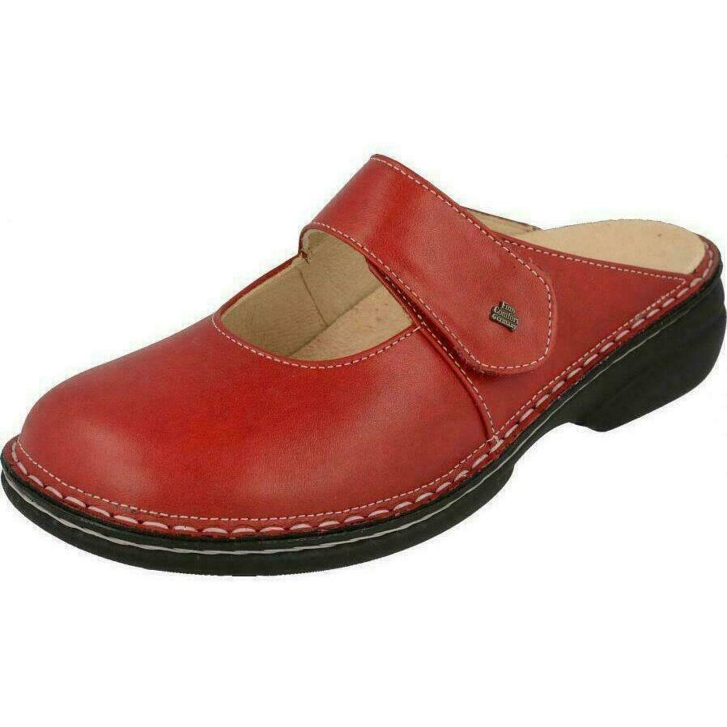 Finn Comfort Stanford Men's Shoes Size 7.5 US - Premium Red Leather Comfort Walking Shoes for Work, Travel & Everyday Wear