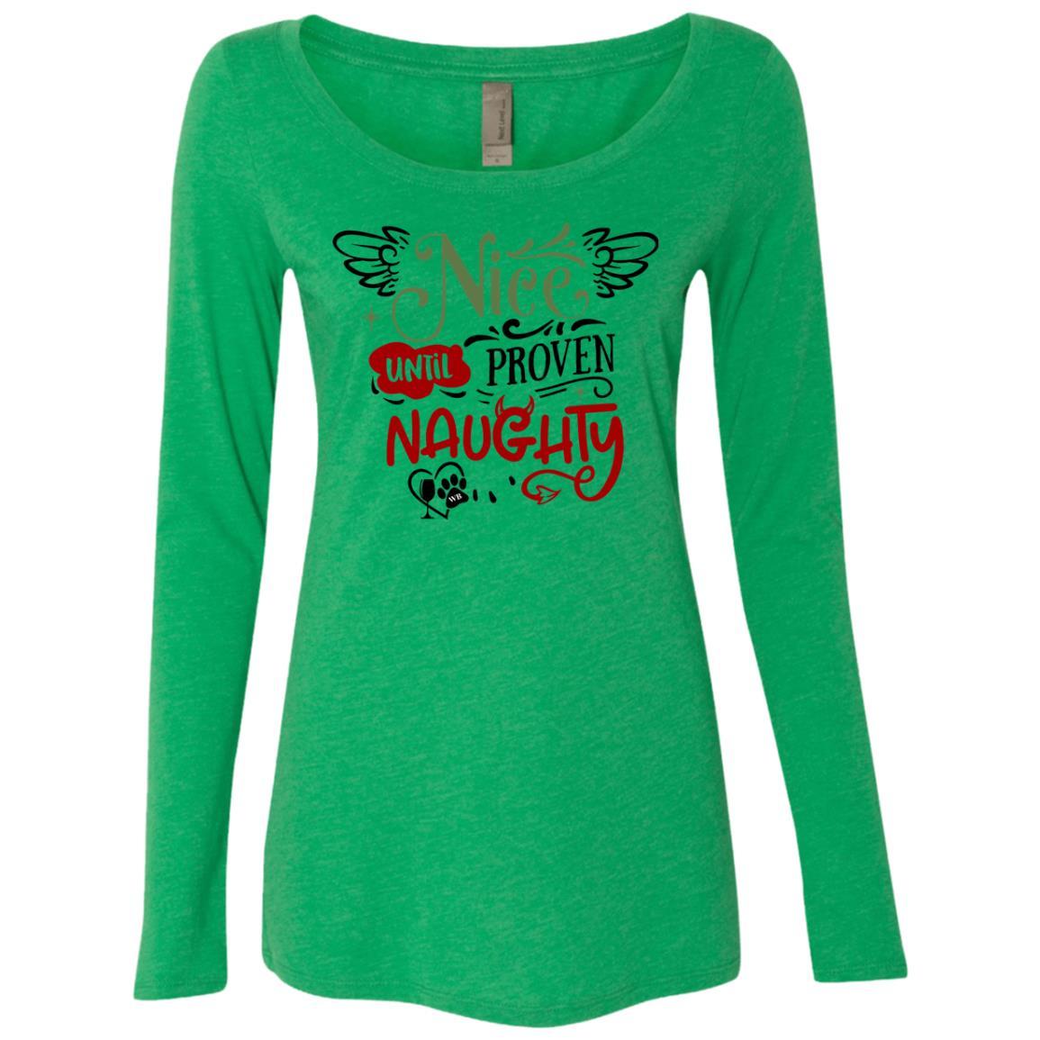 WineyBitches.Co Women's Long Sleeve Scoop Neck Tri-Blend T-Shirt - Soft & Comfortable for Casual Wear, Lounge & Everyday Outfits