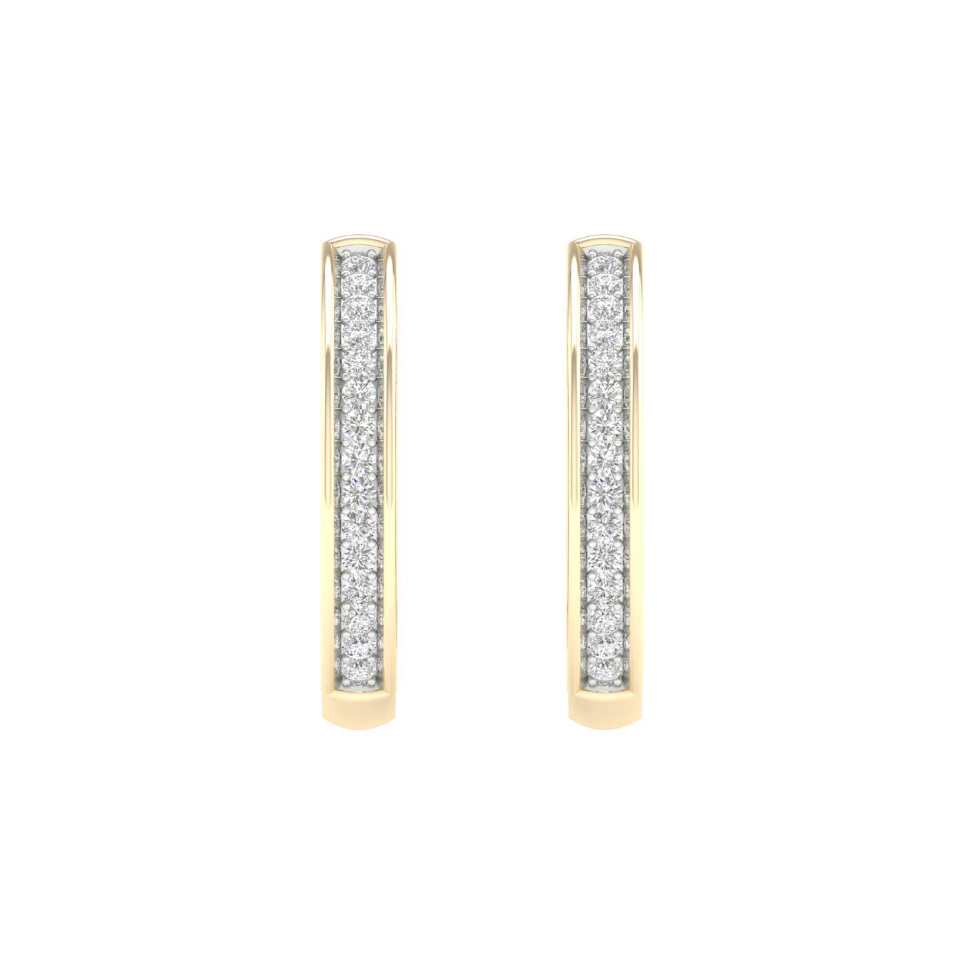 10K Gold 1/10 Carat TDW Diamond Hoop Earrings for Women - I-J Color, I2 Clarity - Elegant Gift for Anniversary, Birthday & Valentine's Day - Perfect for Parties, Weddings & Special Occasions