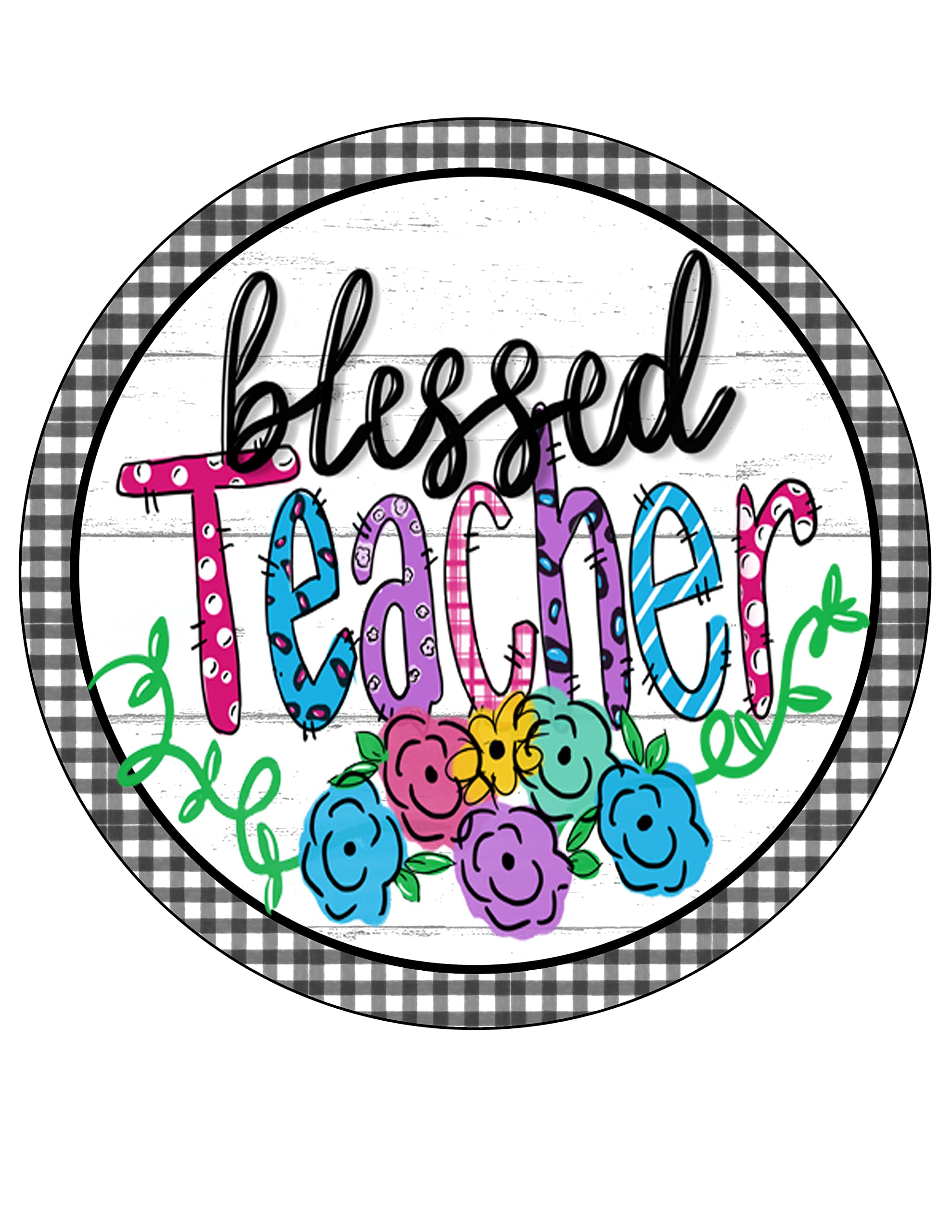 Teacher Appreciation Gift - Handmade Homeschool Teacher Wreath Sign with Round Door Hanger for Classroom & Home Decor - Perfect for Teacher's Day, Back to School & Thank You Gifts