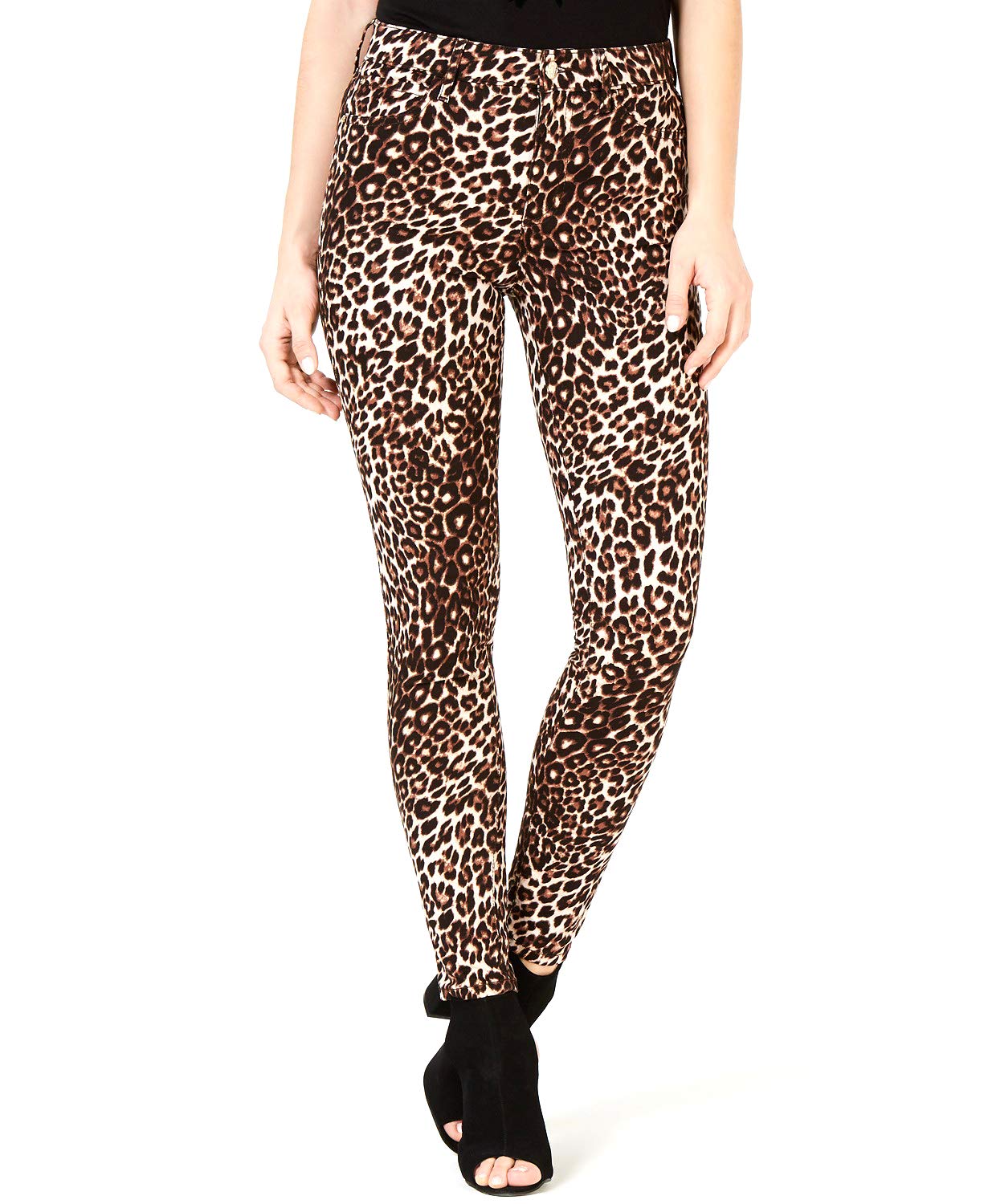 GUESS Women's Leopard Print Skinny Fit Jeans - Stretchy Denim Pants for Casual Wear & Night Out