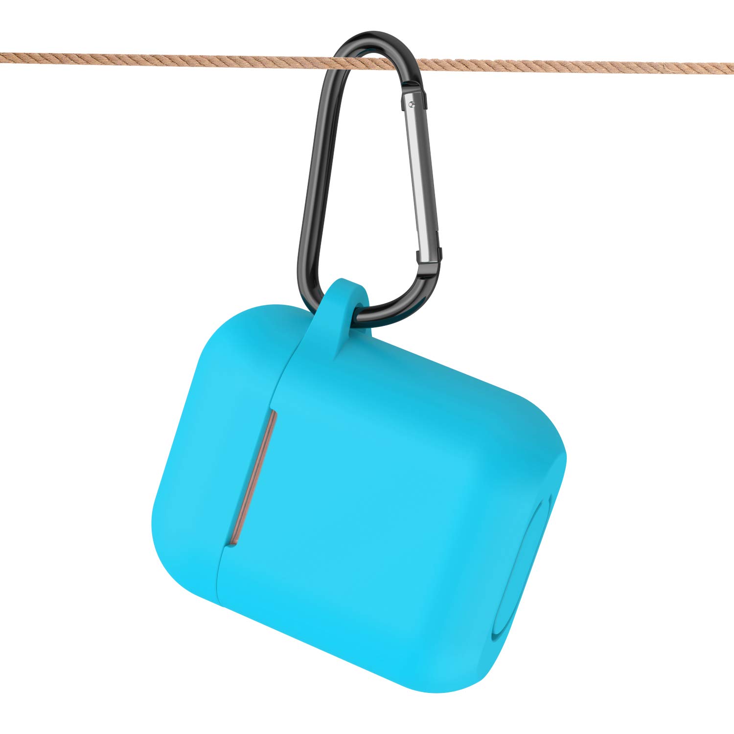 SATLITOG Silicone Protective Case for Apple AirPods 1 & 2 - Wireless Charging Compatible, Visible LED Light, Sky Blue - Perfect for Gym, Travel & Everyday Use