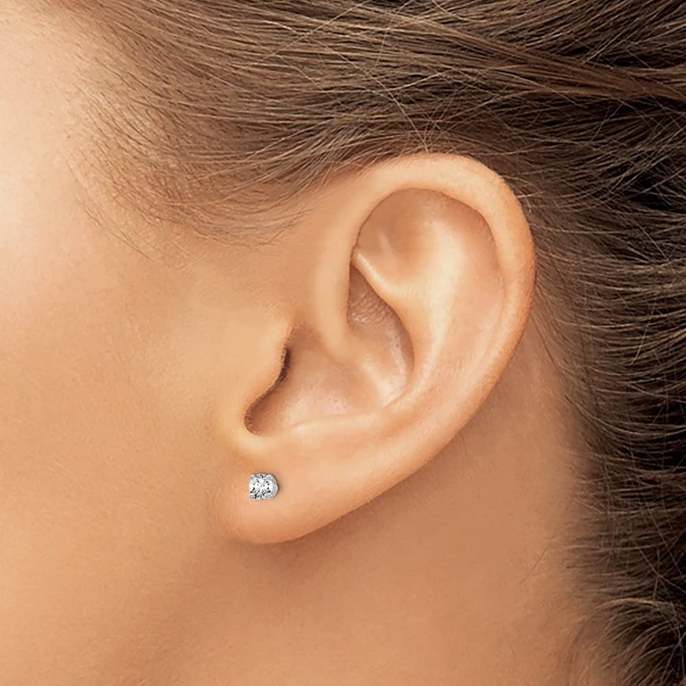 14K Gold Round Cut Lab Grown Diamond Stud Earrings for Women - Hypoallergenic Fine Jewelry Gift for Anniversary, Birthday & Special Occasions