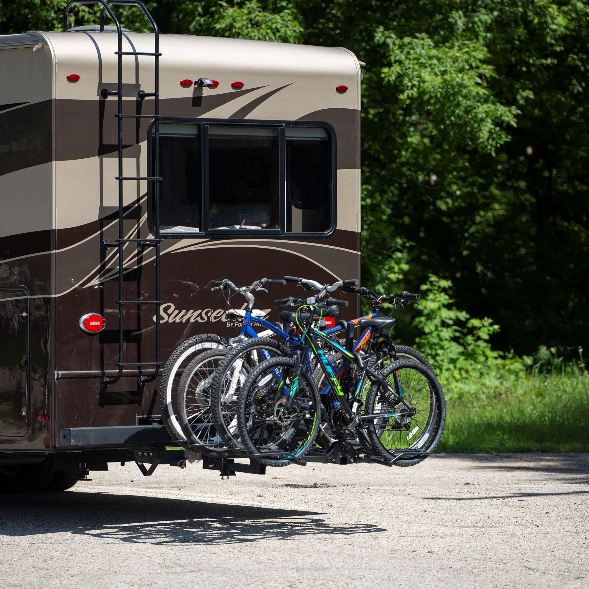 Heavy Duty RV Hitch Bike Rack Carrier - 4 Bike Capacity for Camping, Road Trips & Outdoor Adventures