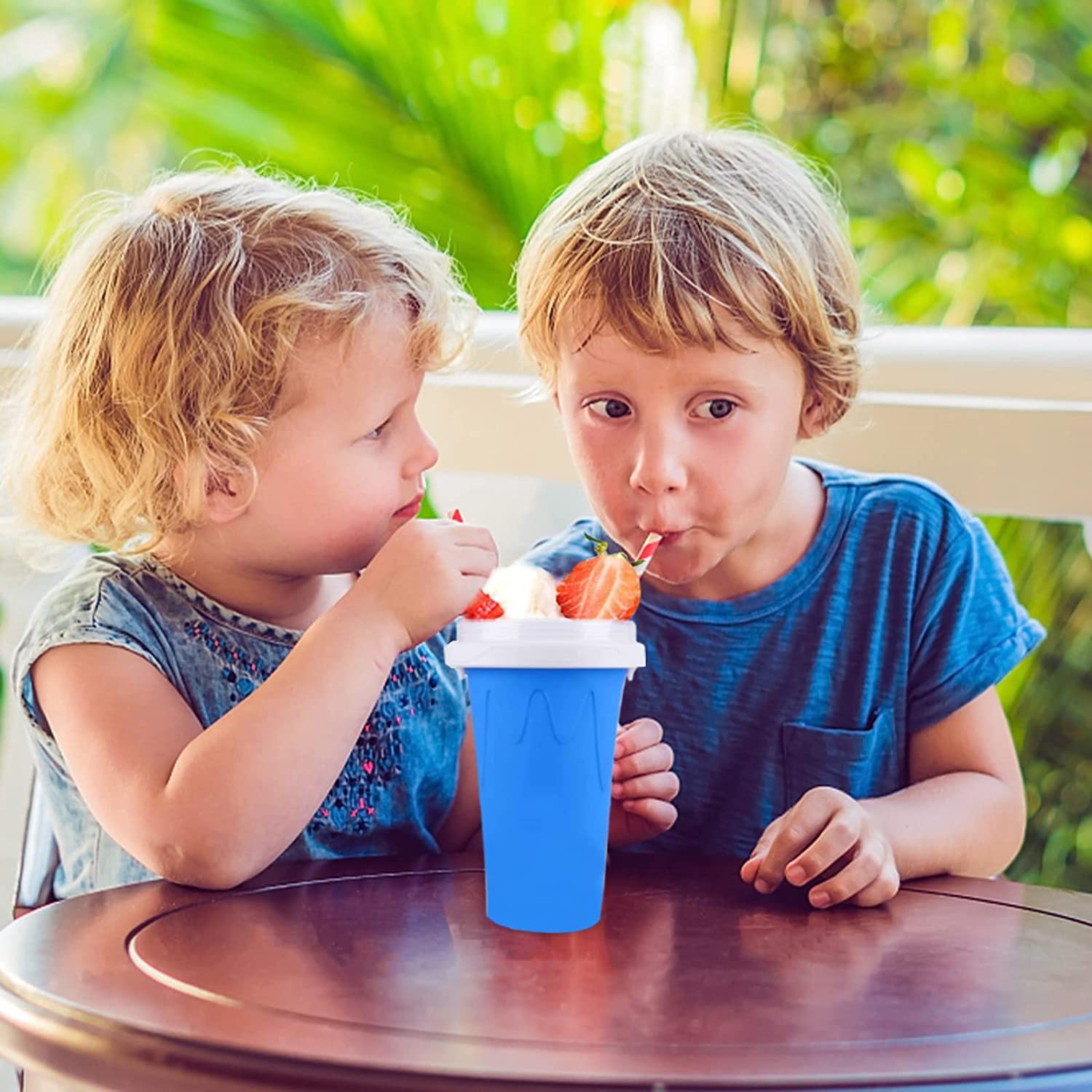 Magic Slushy Maker Cup - Quick Frozen DIY Smoothie & Ice Cream Maker for Kids & Family (2 Pack) - Perfect for Summer Treats, Parties & Healthy Snacks