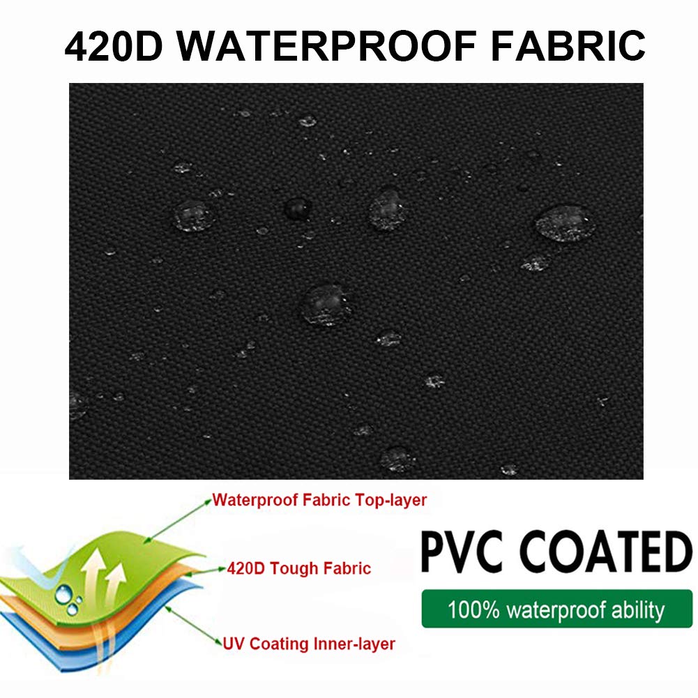 Waterproof 420D Outdoor Loveseat Cover with Drawstring Hem & 4 Click-Close Straps - Patio Sofa Couch Cover for Furniture Protection (60