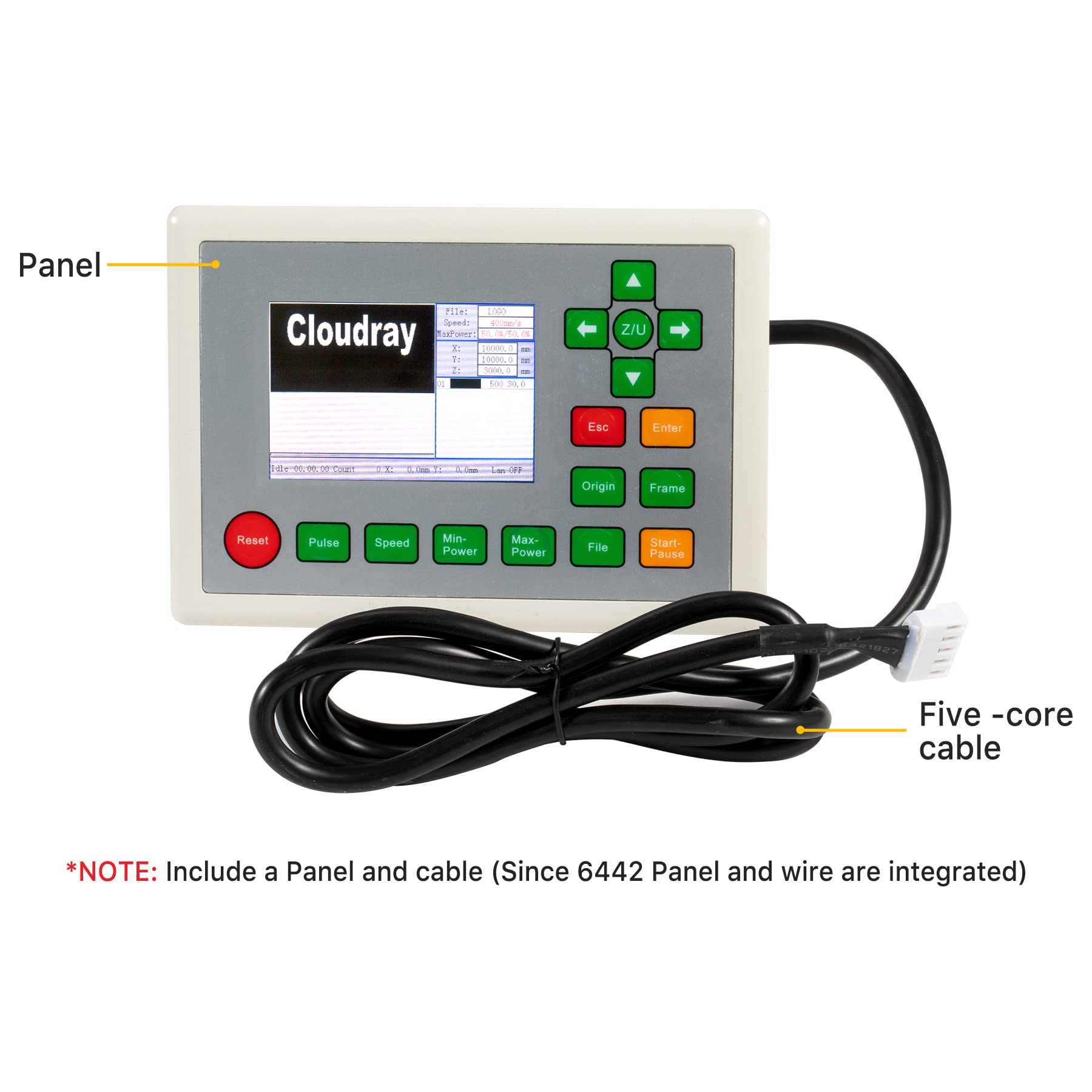 Ruida 6442S Control Panel Replacement for 6442S/6442G CO2 Laser Engraver & Cutting Machine - Perfect for DIY Projects, Sign Making, and Industrial Fabrication