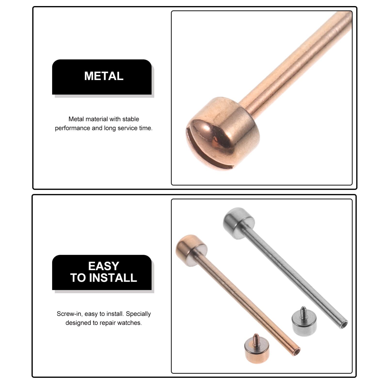 Hemobllo 2-Pack Watch Screw Tube Replacement Kit - Stainless Steel Watch Band Link Pins for Watch Strap Repair - Compatible with Rolex, Seiko, Casio & More (Perfect for Watch Repair & Maintenance)