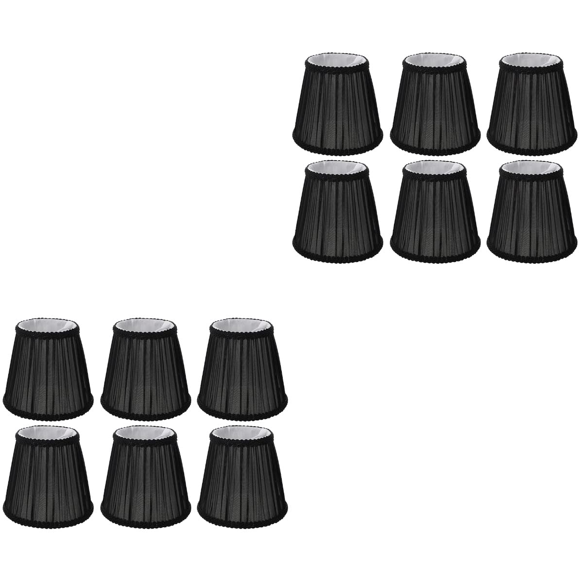 Balacoo 12-Pack Black Clip-On Lamp Shades - Premium Fabric Light Fixture Covers for Table & Desk Lamps - Perfect for Bedroom, Living Room, Office & Nightstand Lighting Decor