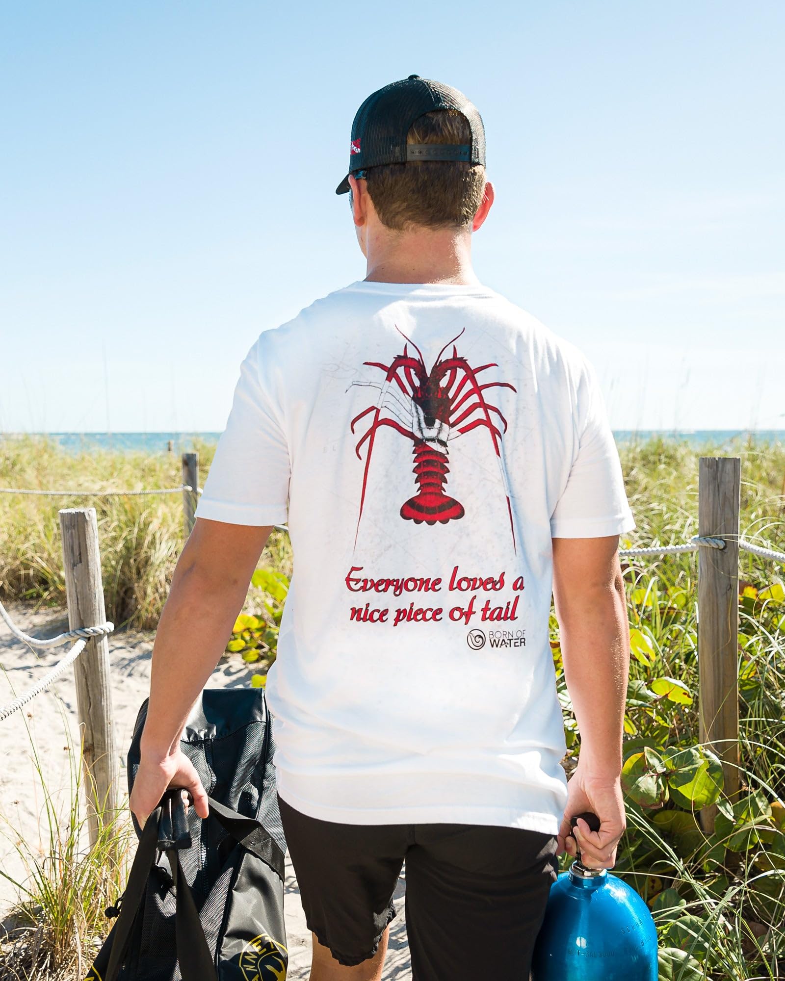 Men's Lobster Scuba Diving T-Shirt - Short Sleeve Fishing & Spearfishing Shirt for Boating, Beach, and Outdoor Adventures
