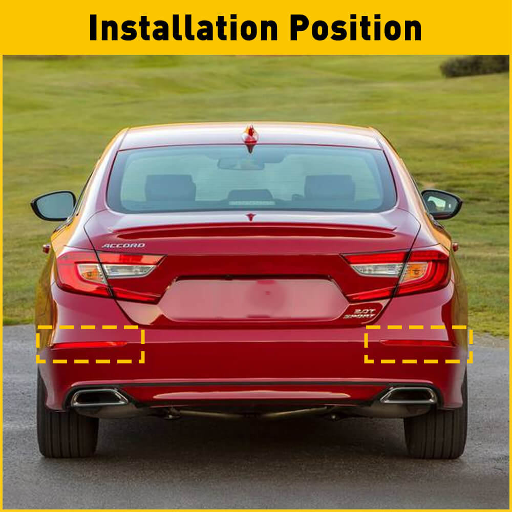 Honda Accord 2018-2022 Red Rear Bumper Reflector Lamp Replacement - Left & Right Side Compatible - Enhance Night Visibility & Safety for Sedan Driving