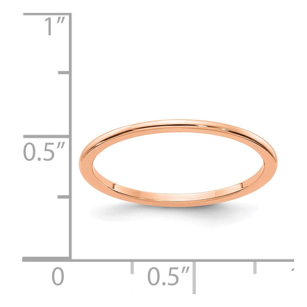 The Black Bow 1.2mm 14k Rose Gold Polished Half Round Stackable Band - Perfect for Everyday Wear & Special Occasions