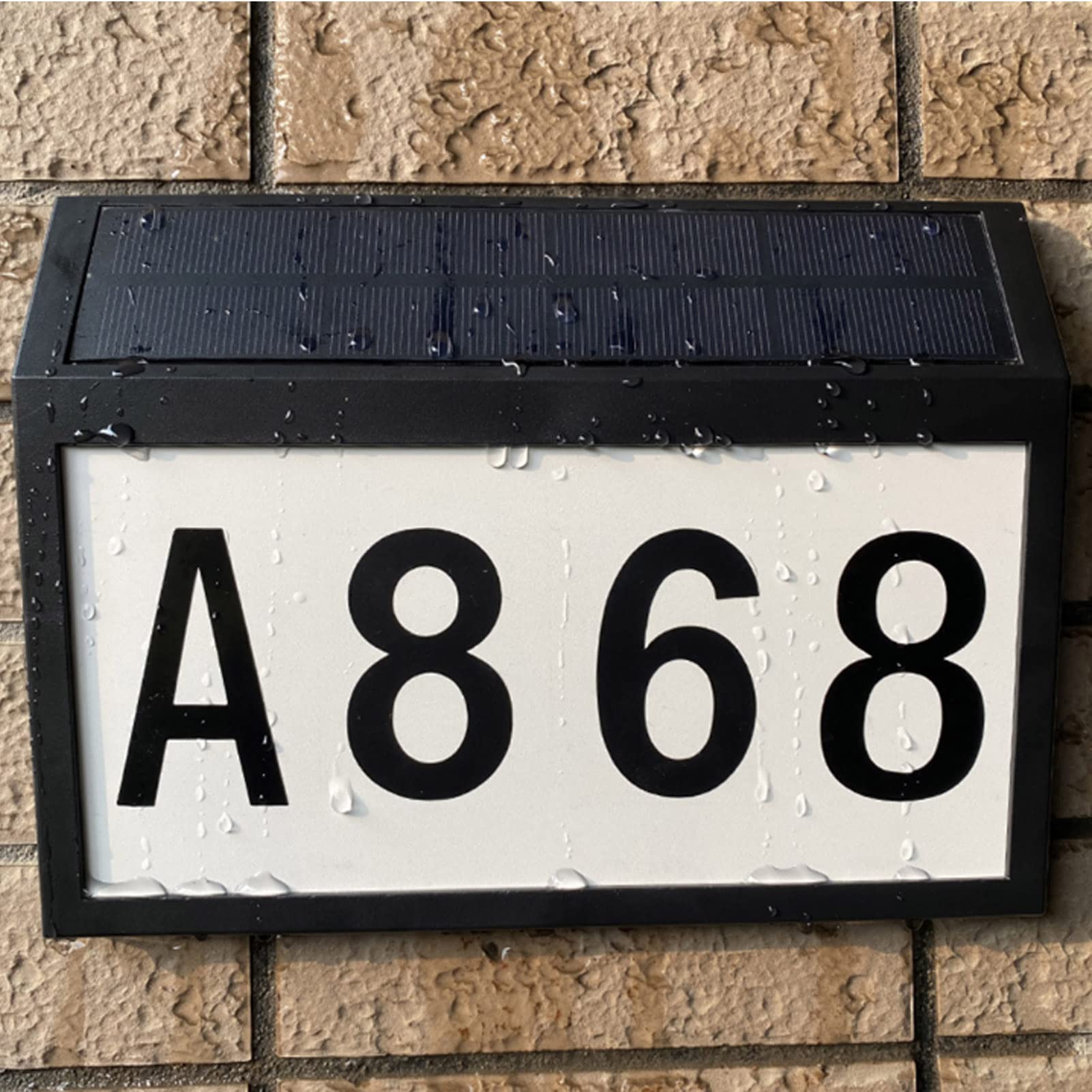 Solar Powered LED House Number Plaque - Illuminated Address Sign for Wall Mounting, Outdoor Garden & Street Lighting (Set of 3) - Perfect for Nighttime Visibility and Home Security