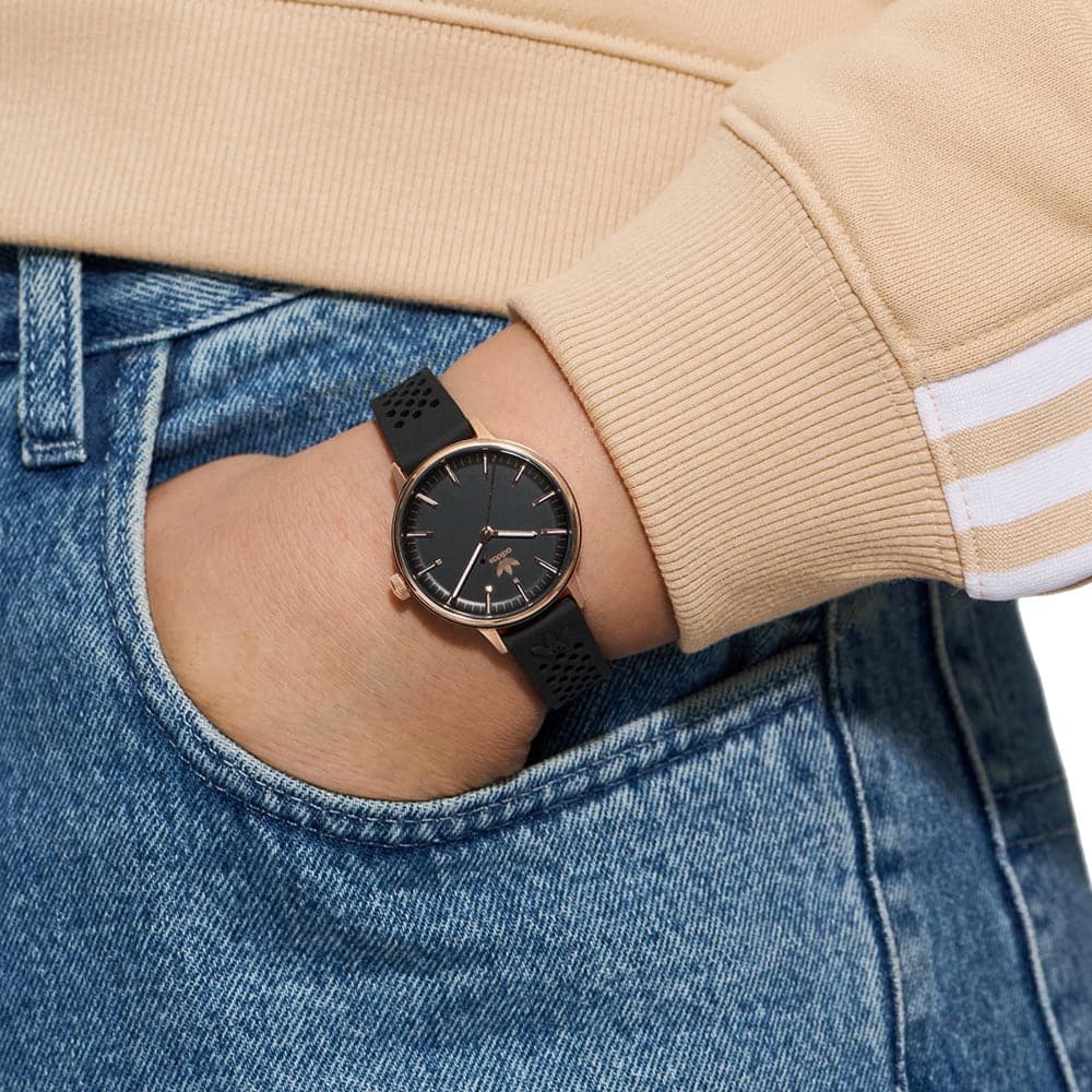 Adidas Originals Women's Watch with Black Dial & Rubber Strap - AOSY23026 | Stylish Casual & Sports Timepiece for Everyday Wear