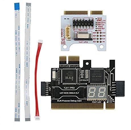 TL611-Pro Diagnostic Card with Mini PCIE & A-DEBUG - PCI/PCI-e Motherboard Debug Tool for Desktop, Laptop & Apple PC - Computer Repair, Hardware Testing, System Diagnostics
