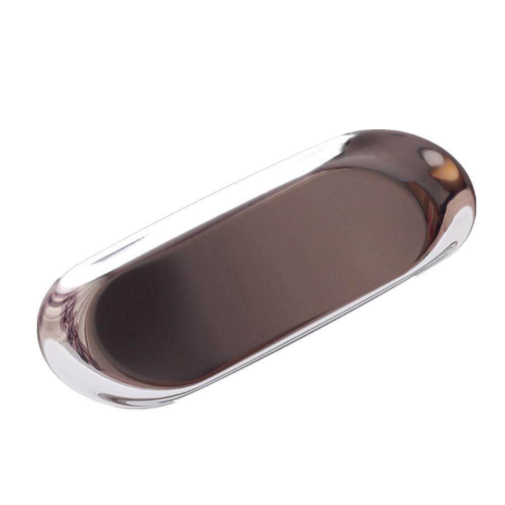 Stainless Steel Multi-Purpose Tray for Jewelry, Tea, Fruit & Organizing - Silver Storage Plate with Bins for Home, Kitchen & Office Use