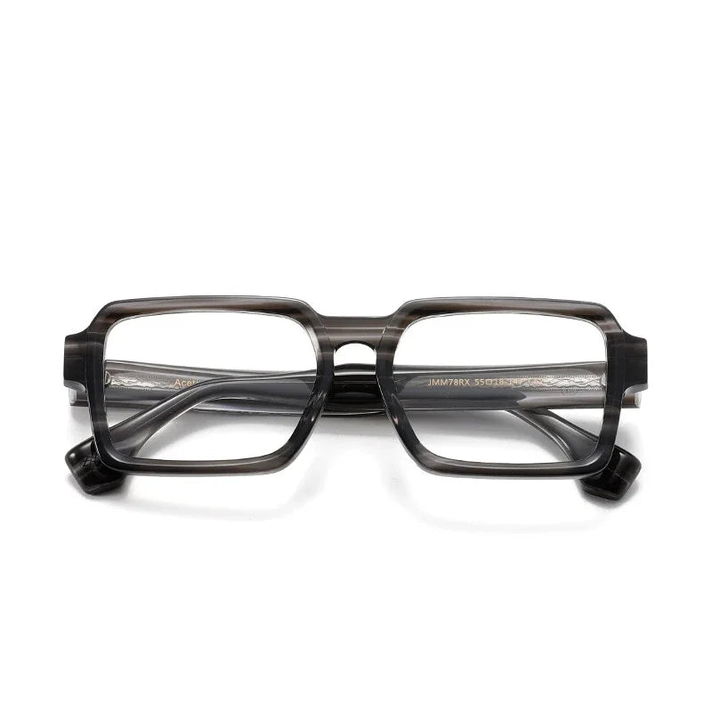 Aror Men's Full Rim Polygon Square Acetate Eyeglasses Frame 19578 - Stylish & Durable Eyewear for Work, Reading & Fashion